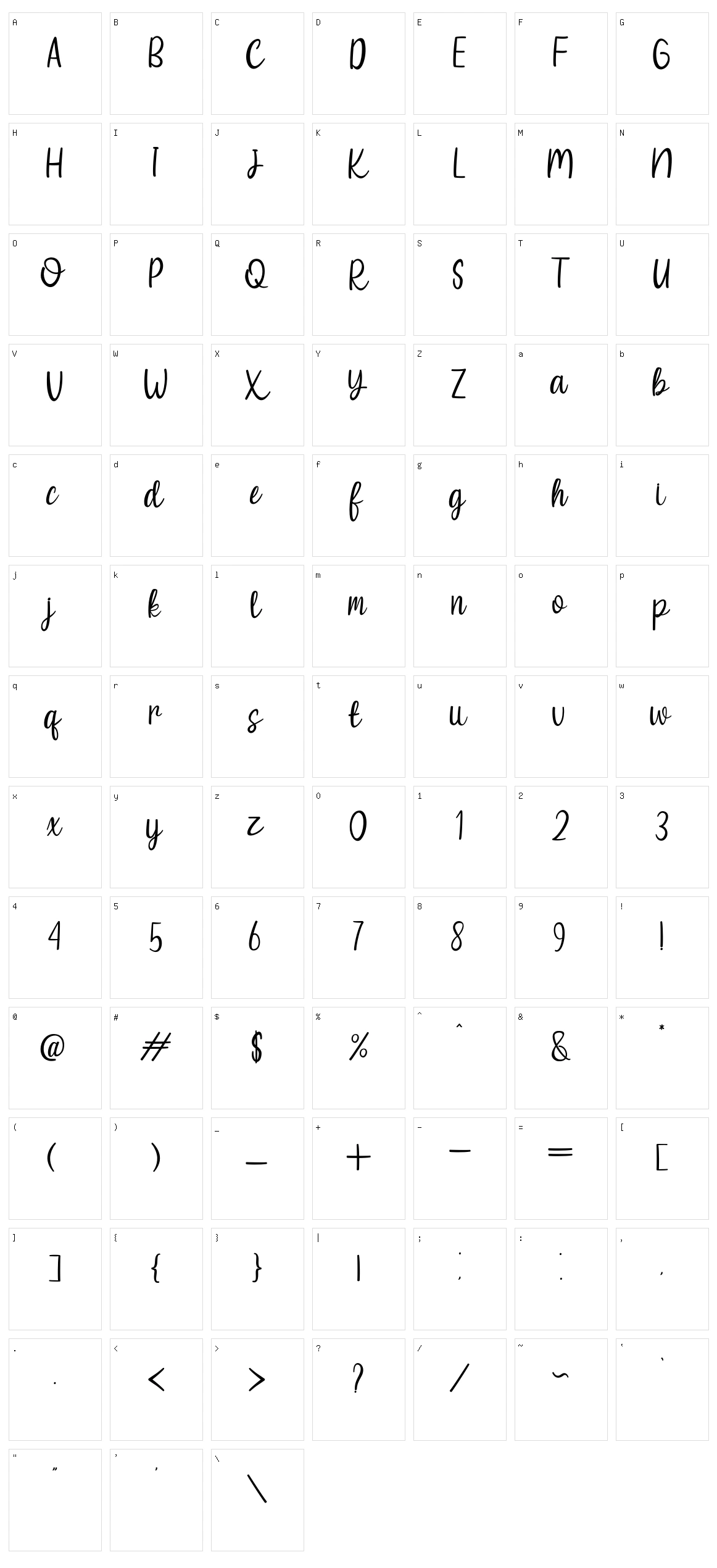 Summer Yesterday Character Set