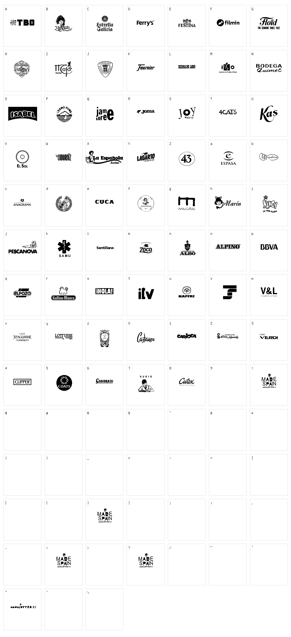 Made in Spain 4 Character Set