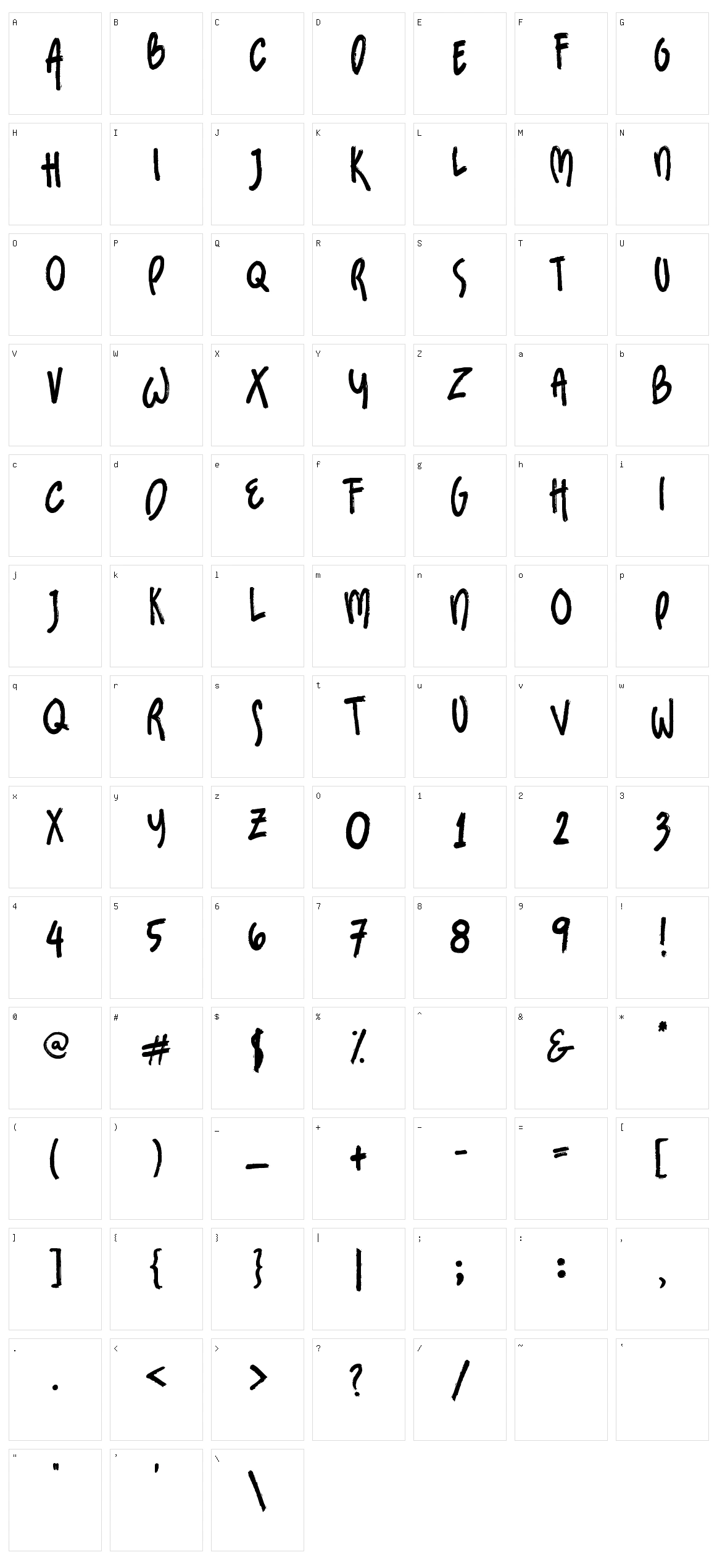 Sundaes On Mondays Character Set