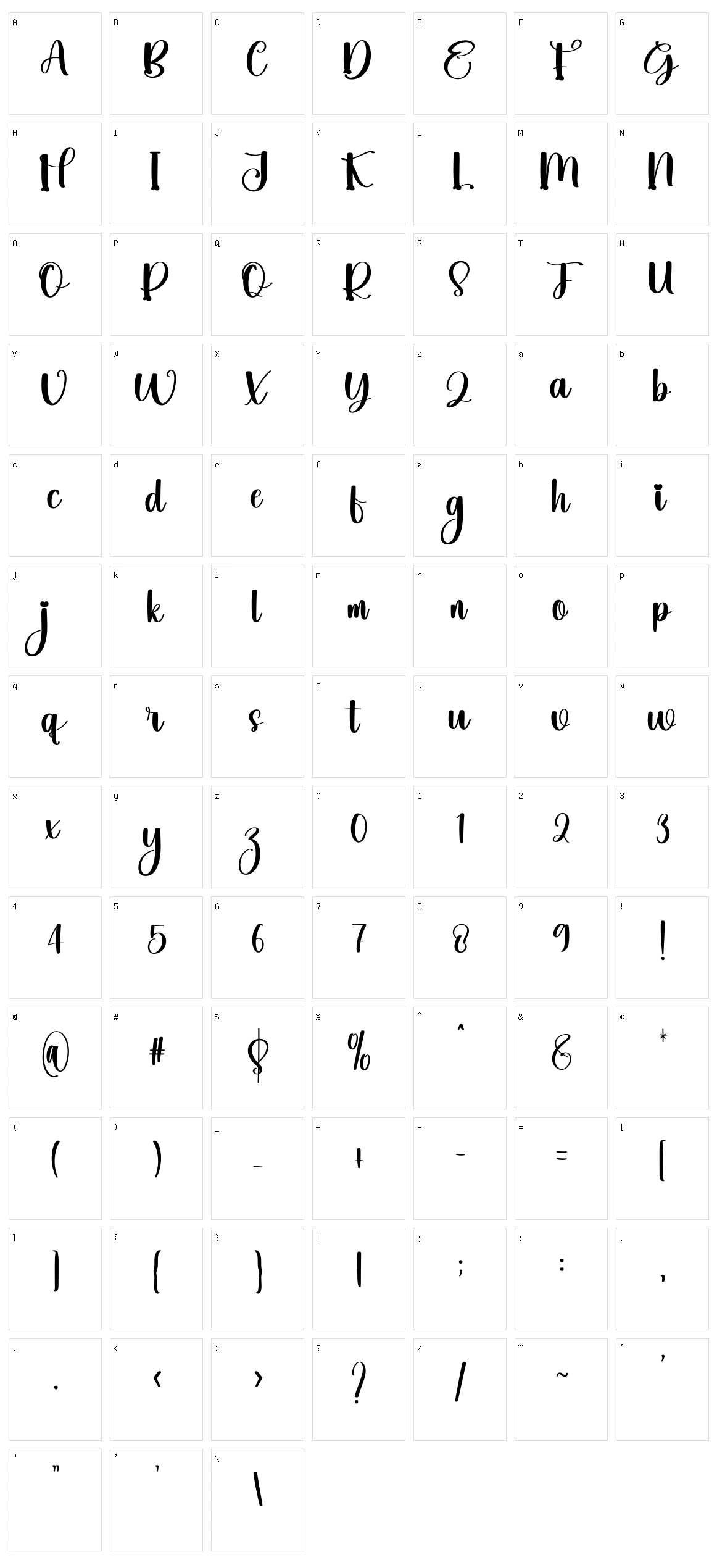 Sunday Character Set