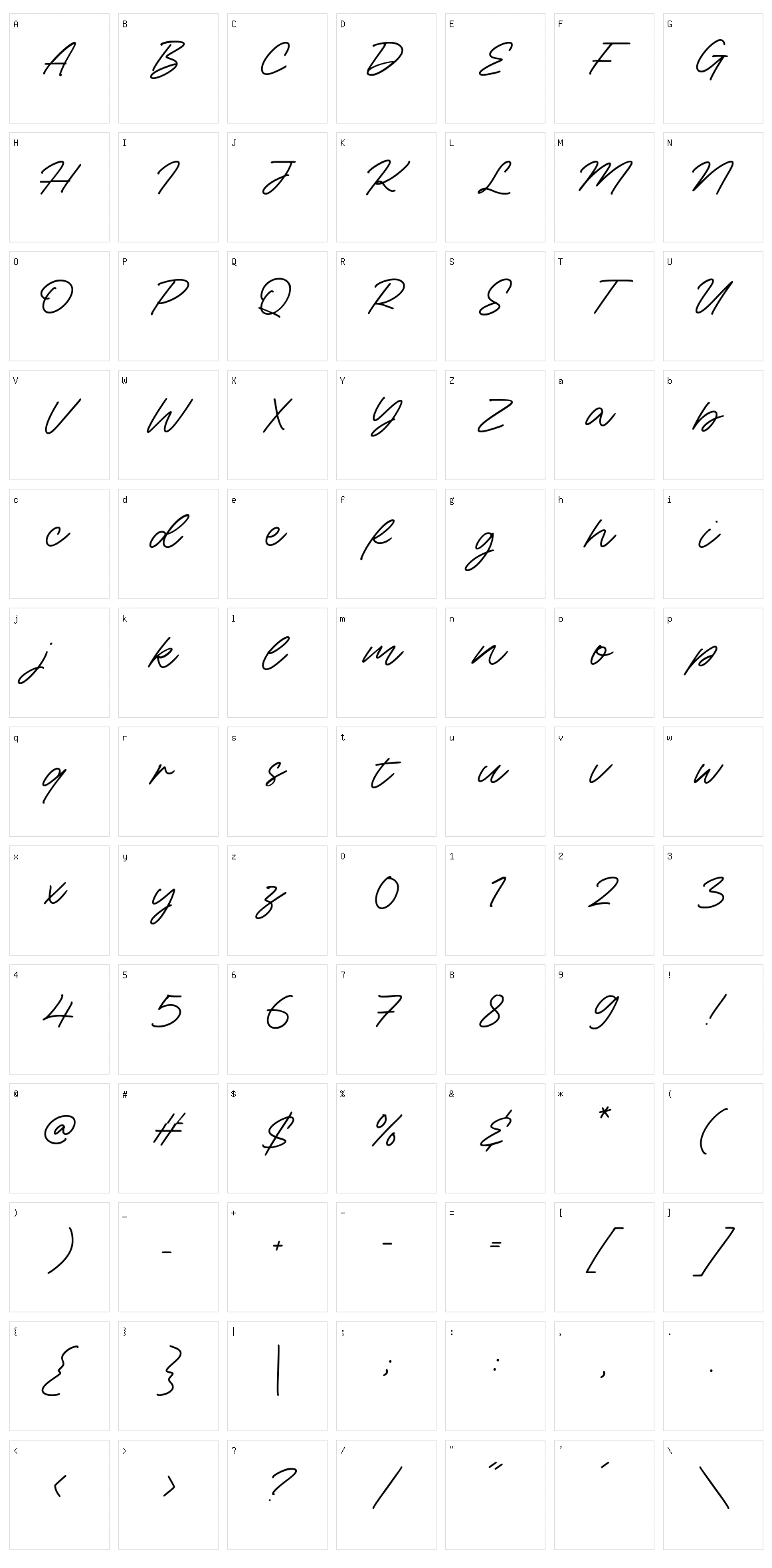 Sunday Bridge Character Set