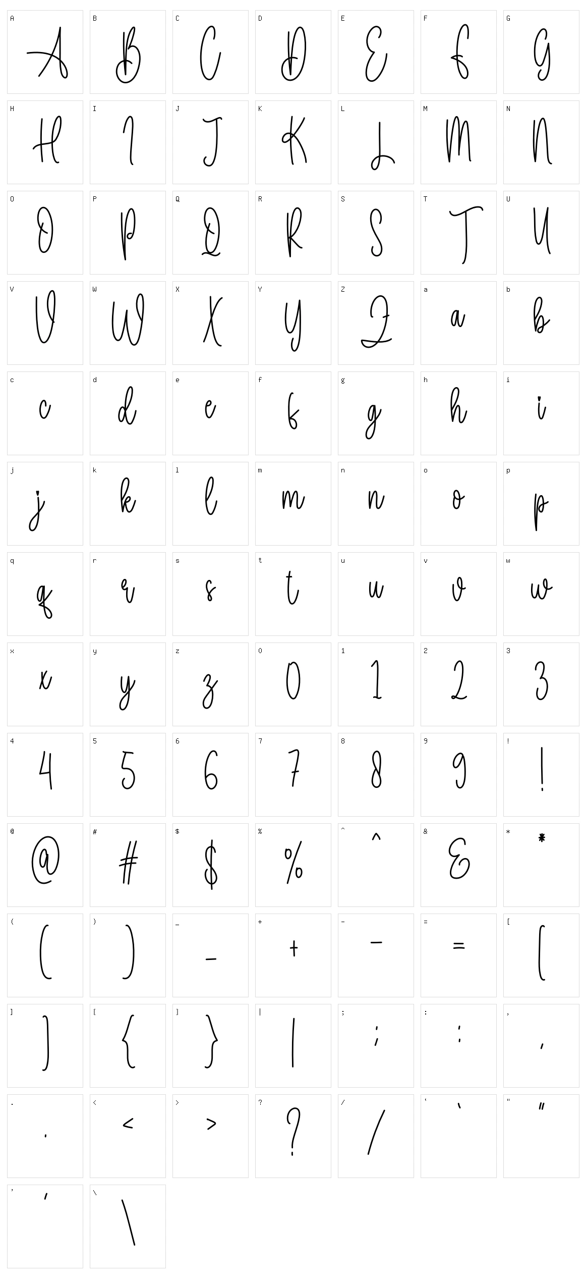 Sunflower Signature Character Set