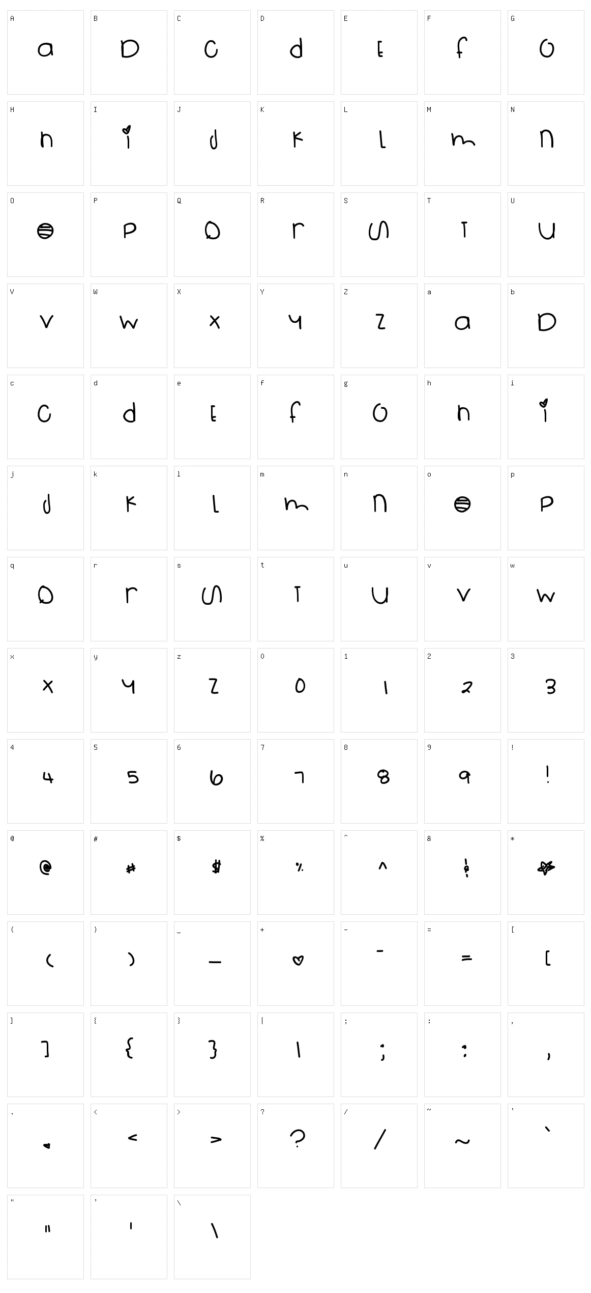 SurfBoard Character Set