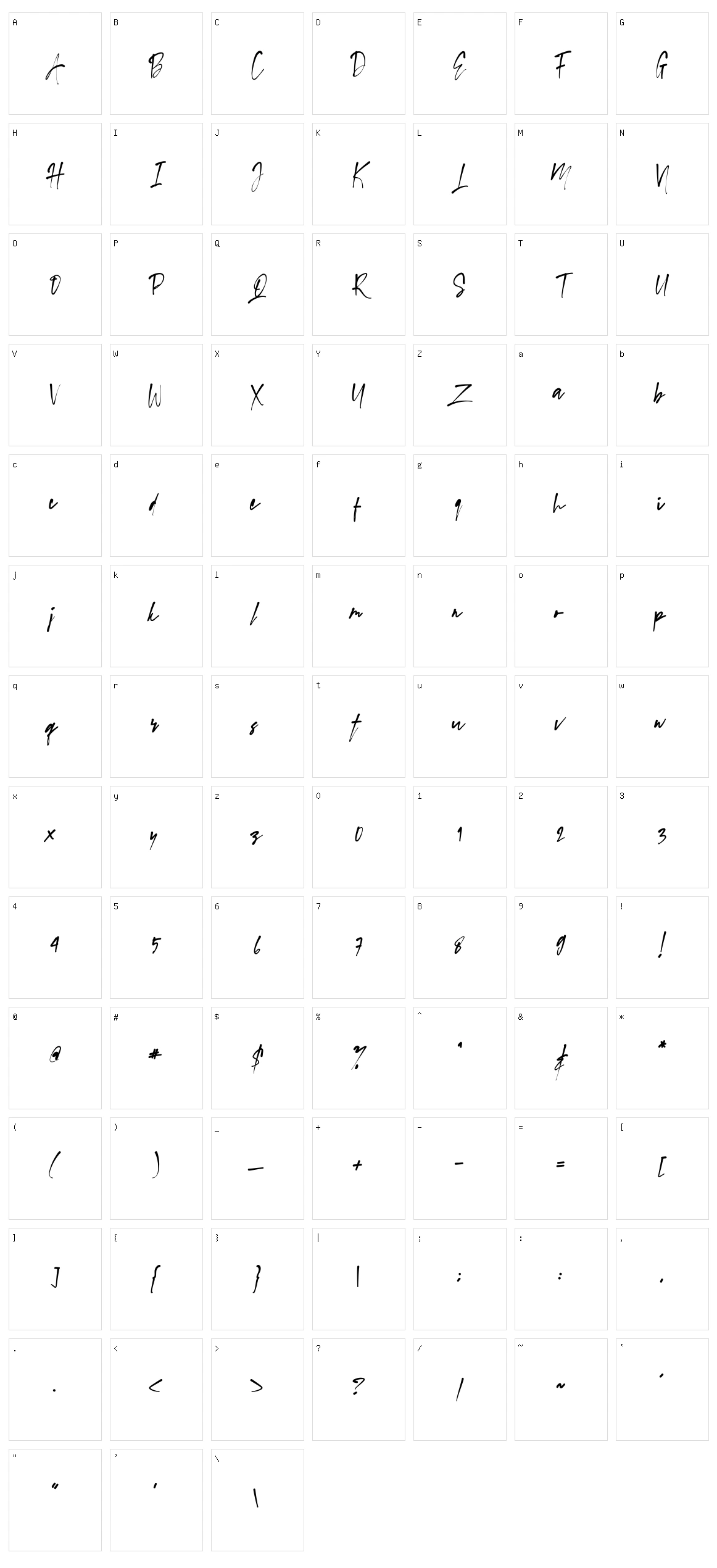 Swag Signature Character Set