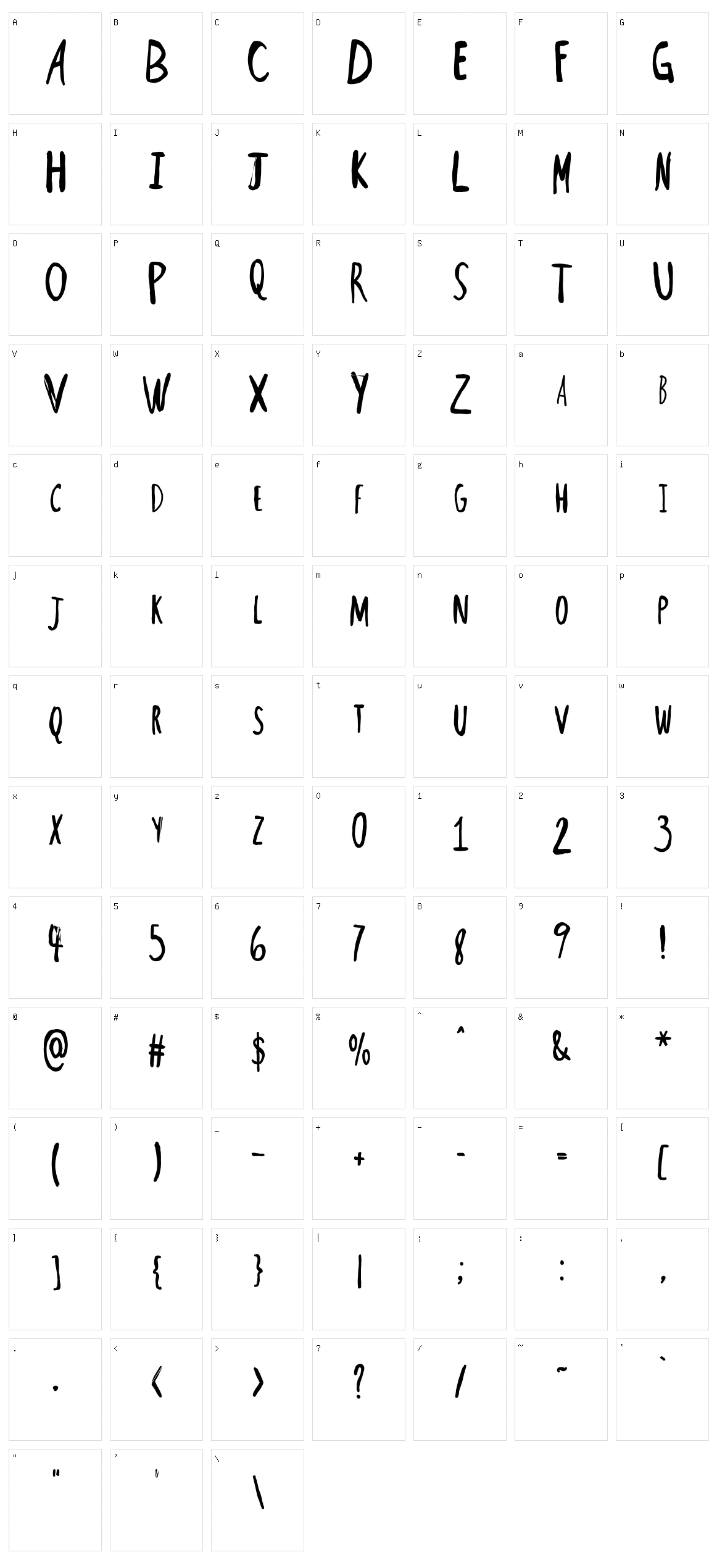 Sweet Darkness Character Set