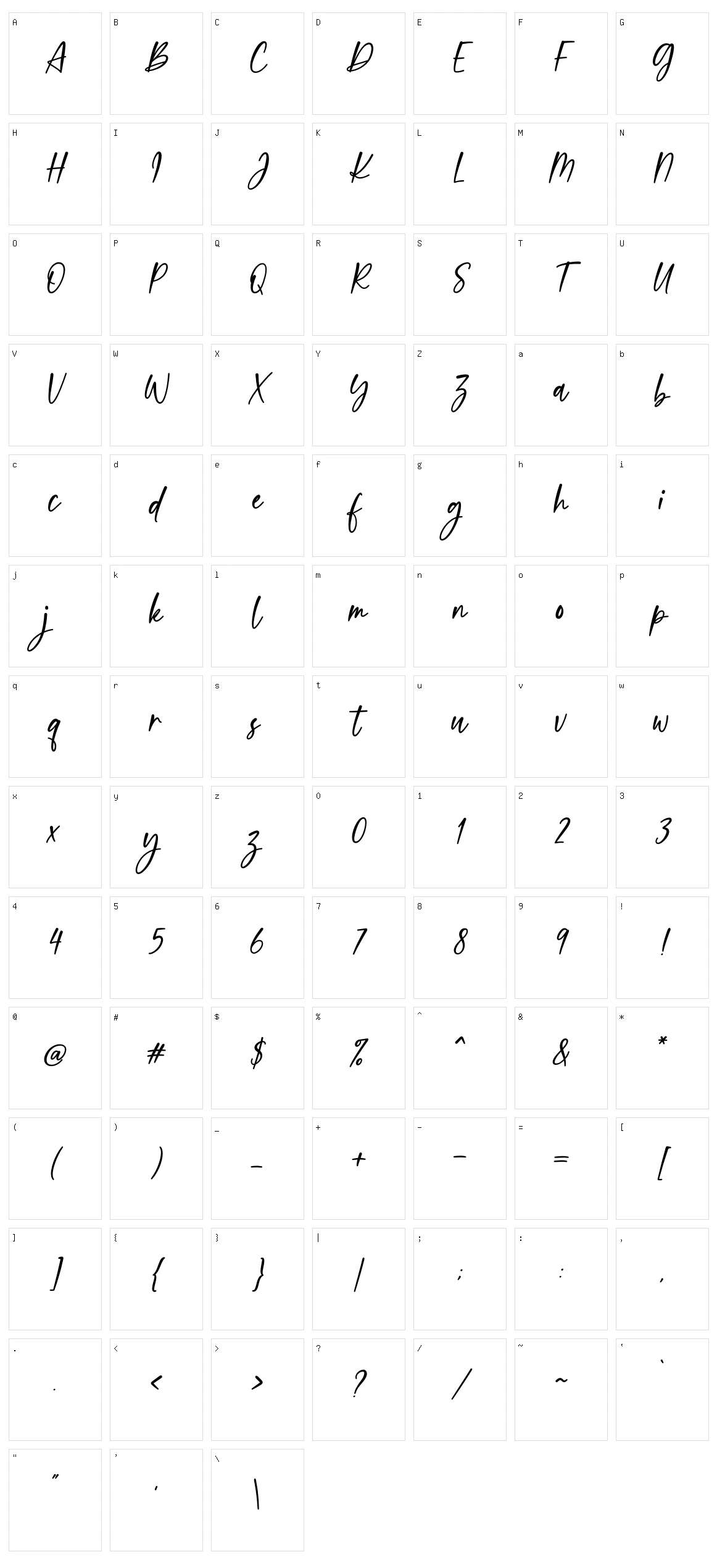 Sweet Meredith Character Set