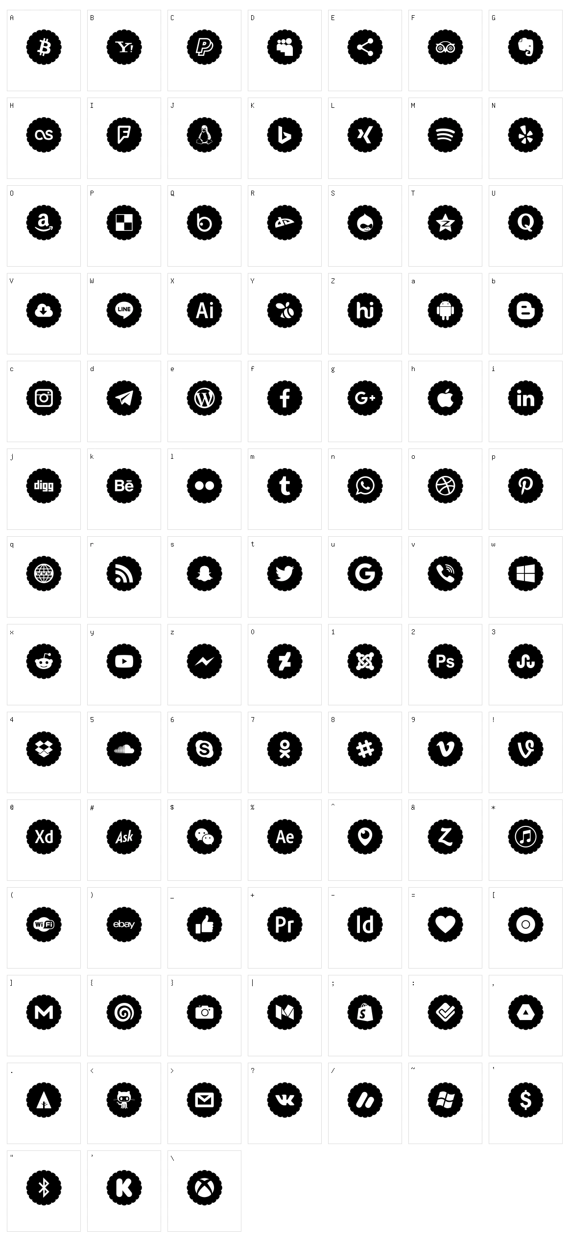 Bottons Social Media 2019 Character Set
