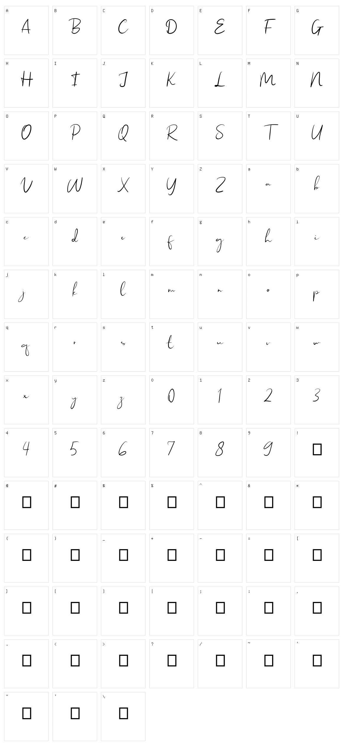 Sweet Yell Character Set