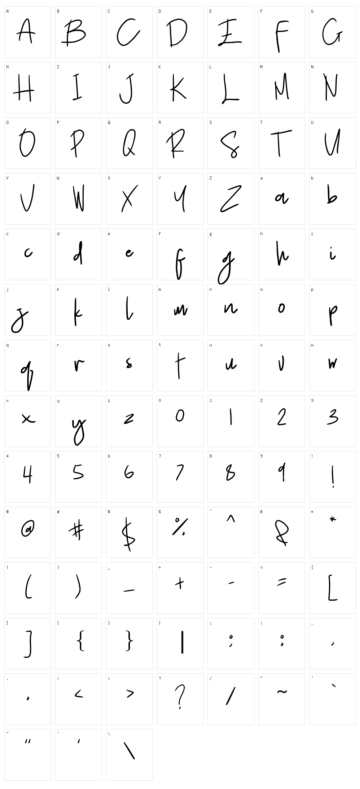 Sweethampton Character Set