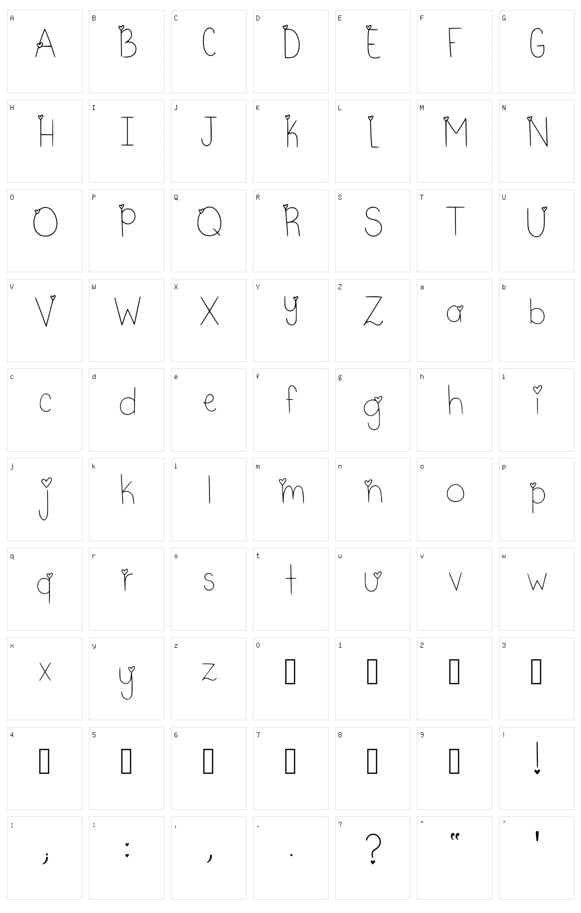 Sweetheart Character Set