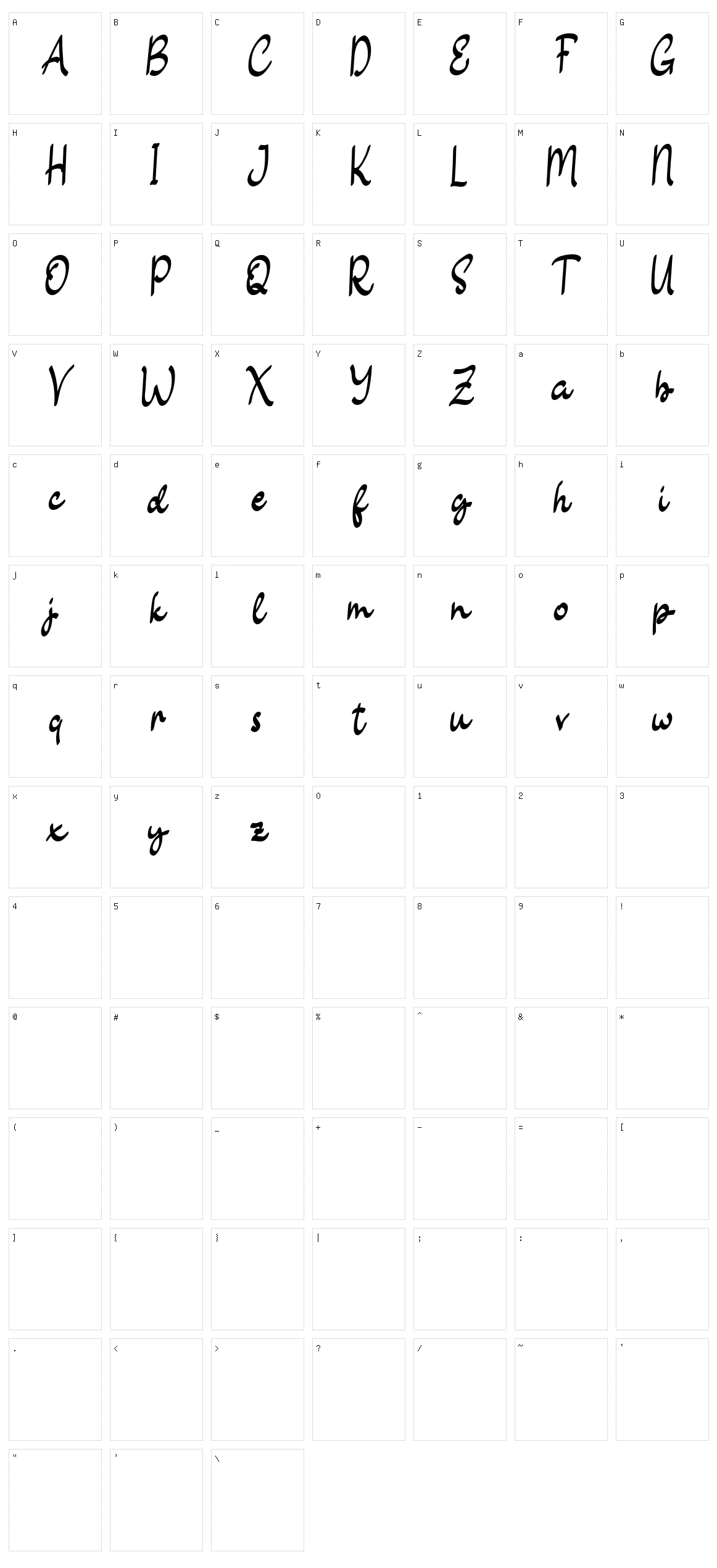 Sweetlilly Character Set