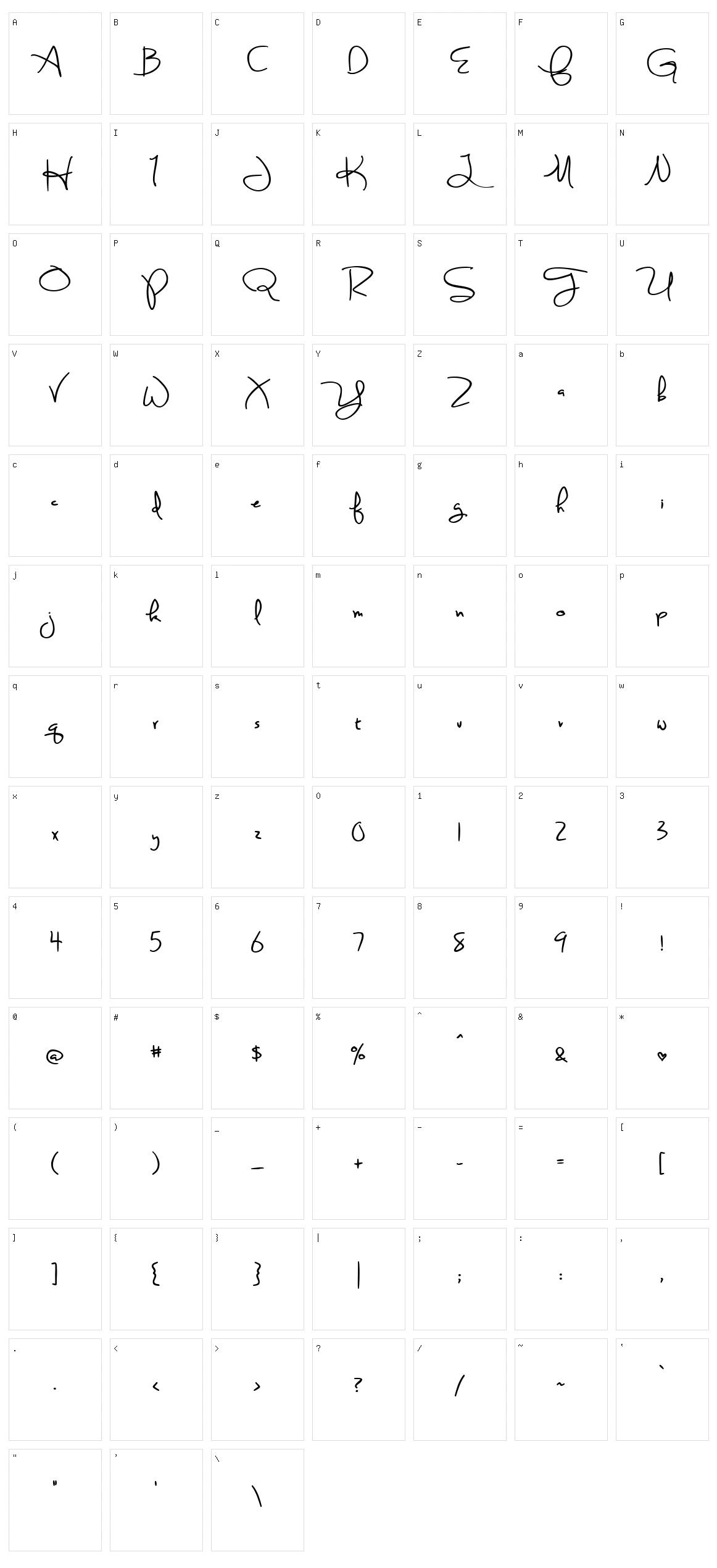 Sweetly Broken Character Set