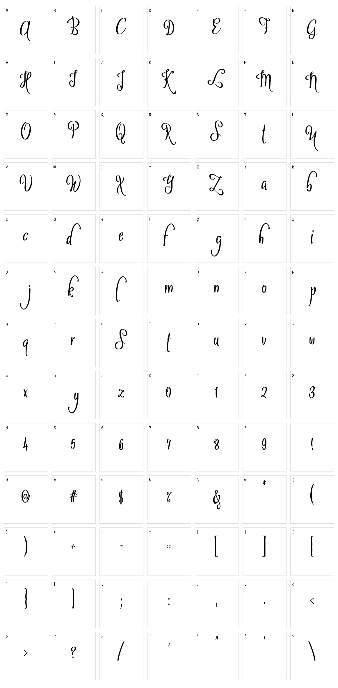 Sybelia Character Set