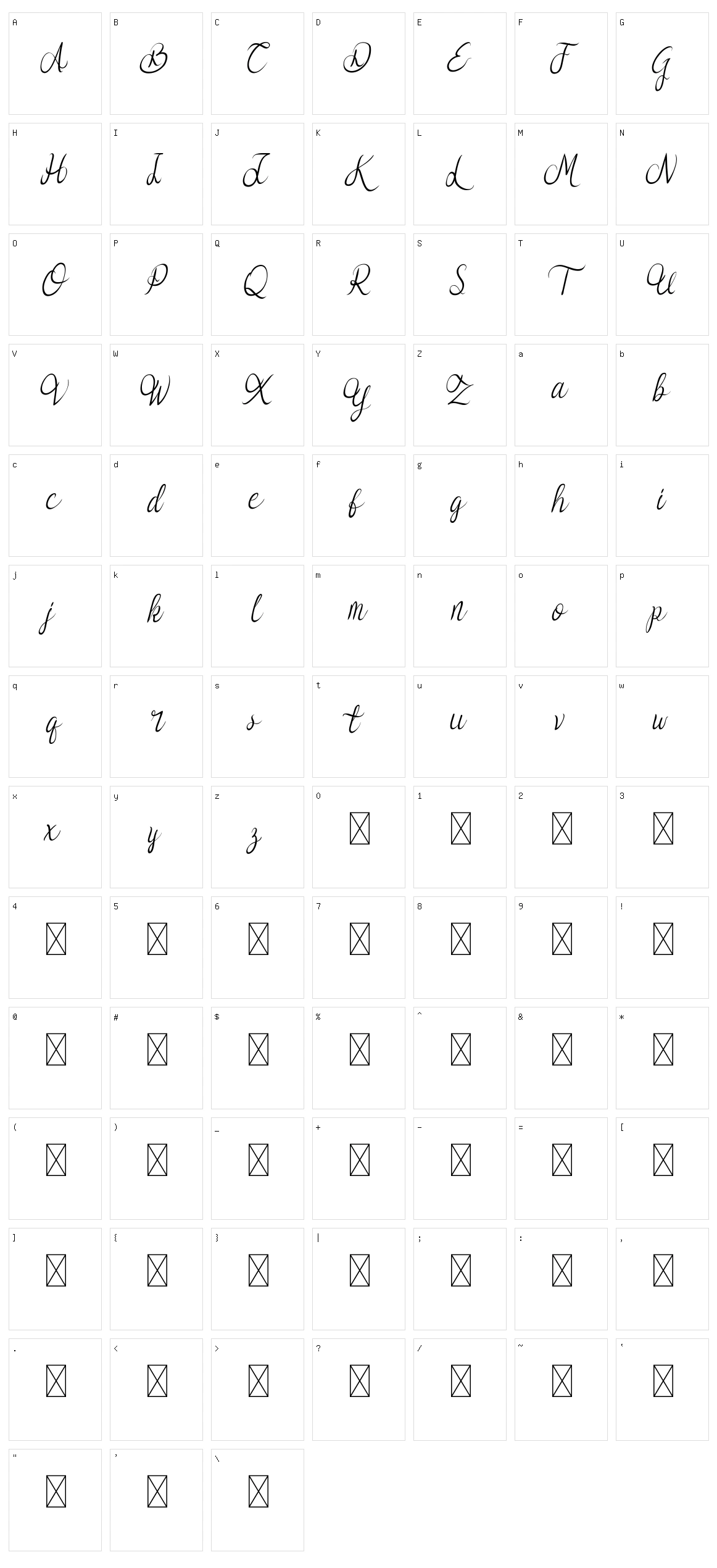Syllia Character Set