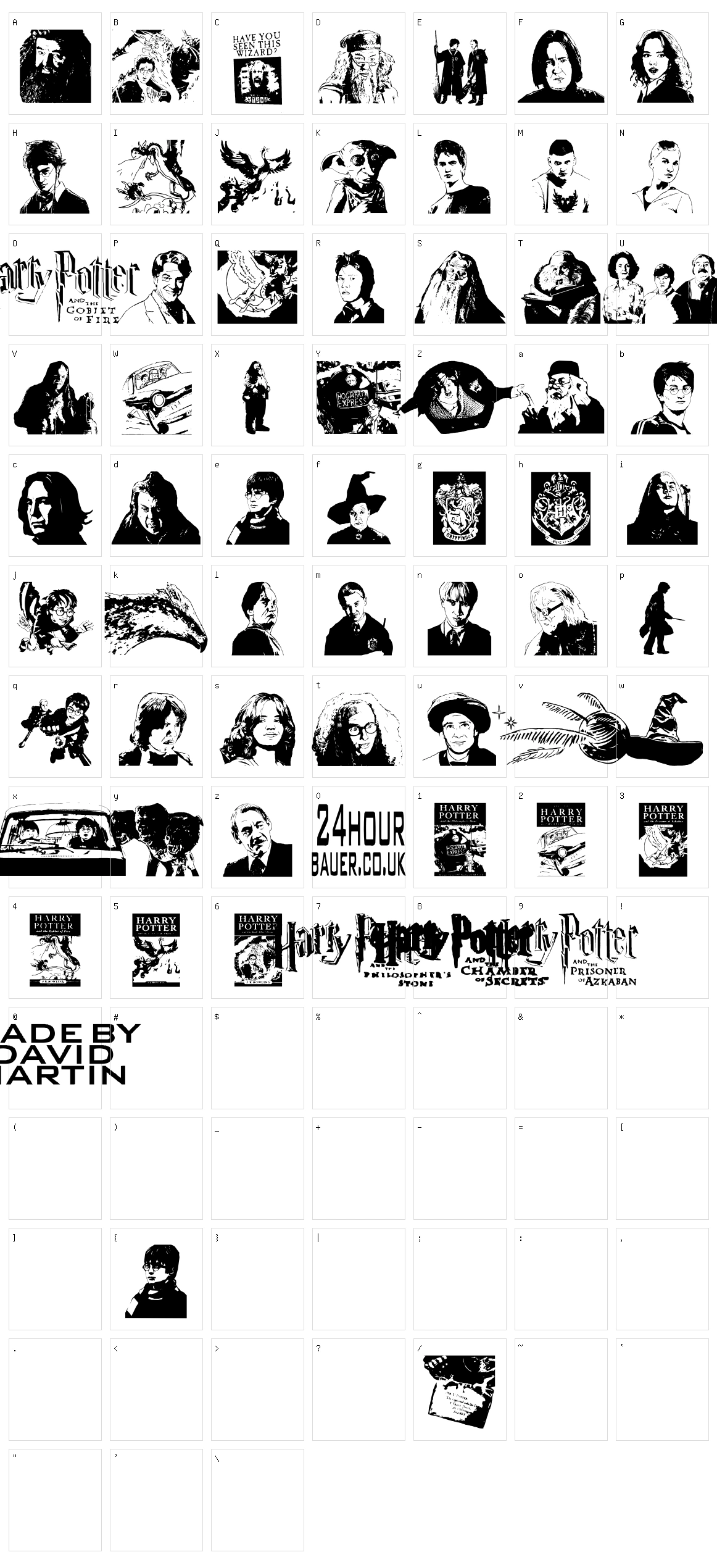 Harry Potter and the Dingbats Character Set