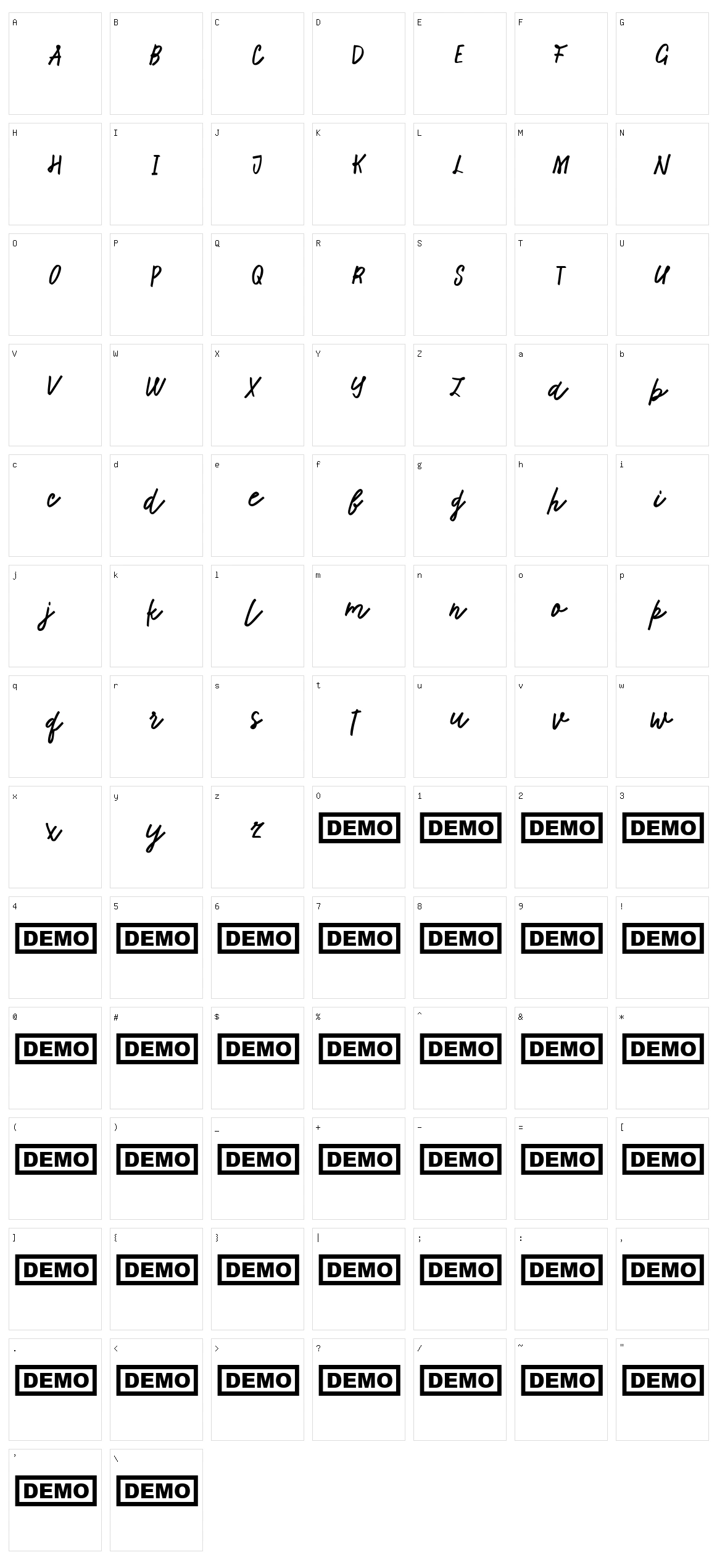 Tadworth Character Set
