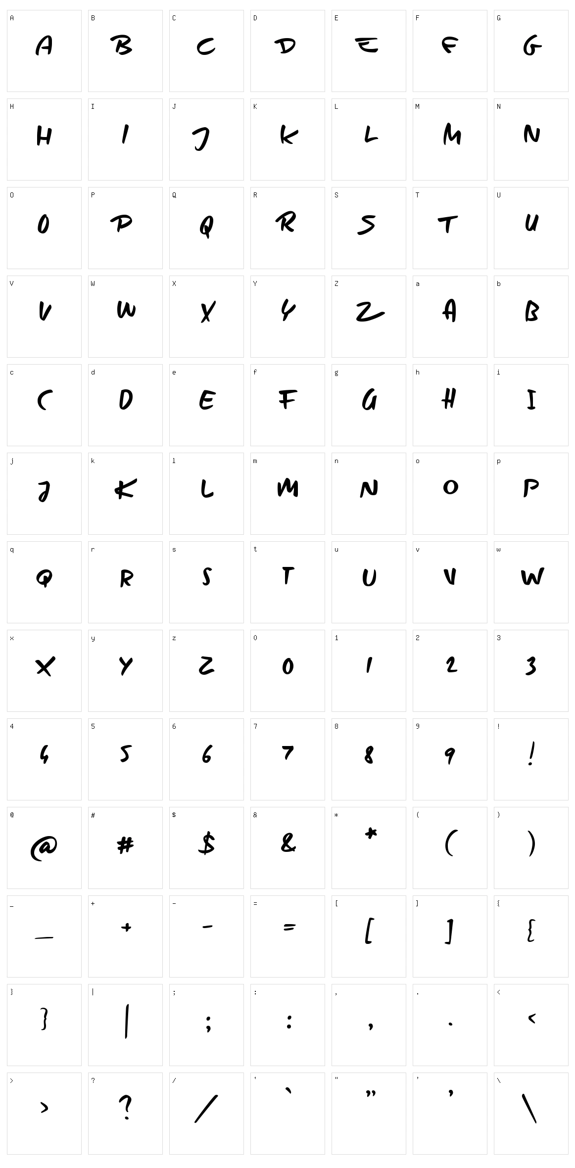 Take it Easy Character Set