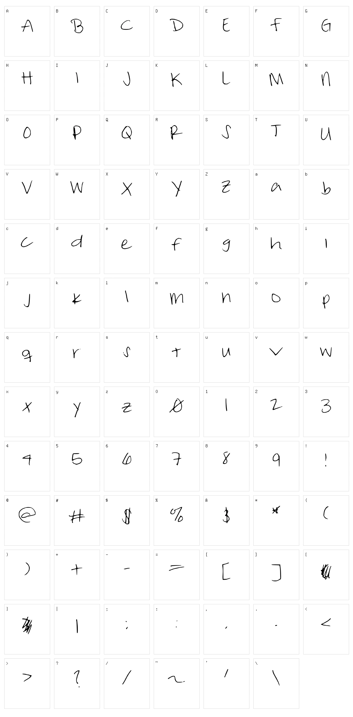 Take Me Tuesday Character Set