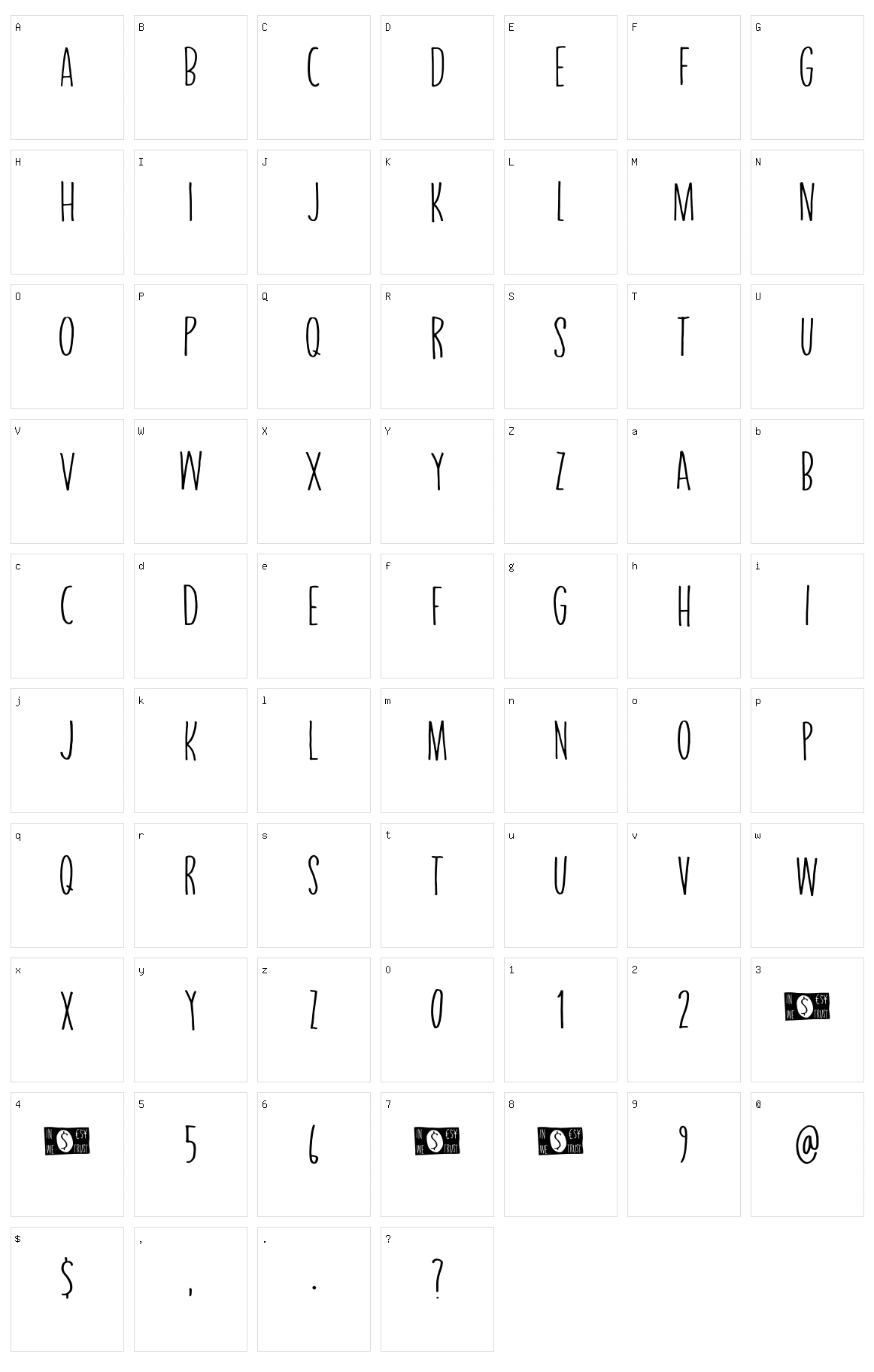 Take The Money Character Set