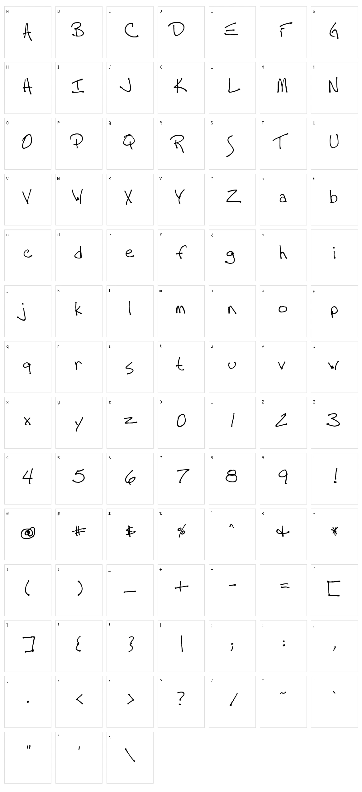 Tall Paul Character Set