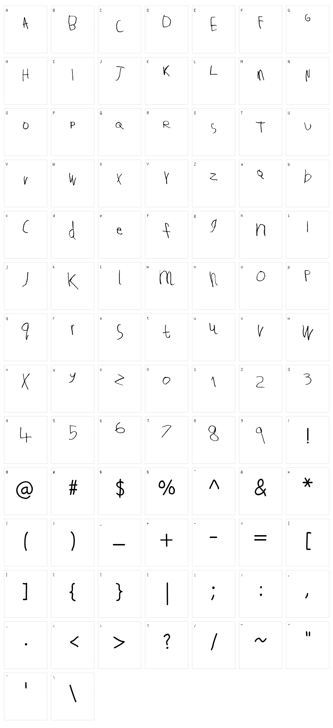 Tallula SelbyWillis aged 4 Character Set