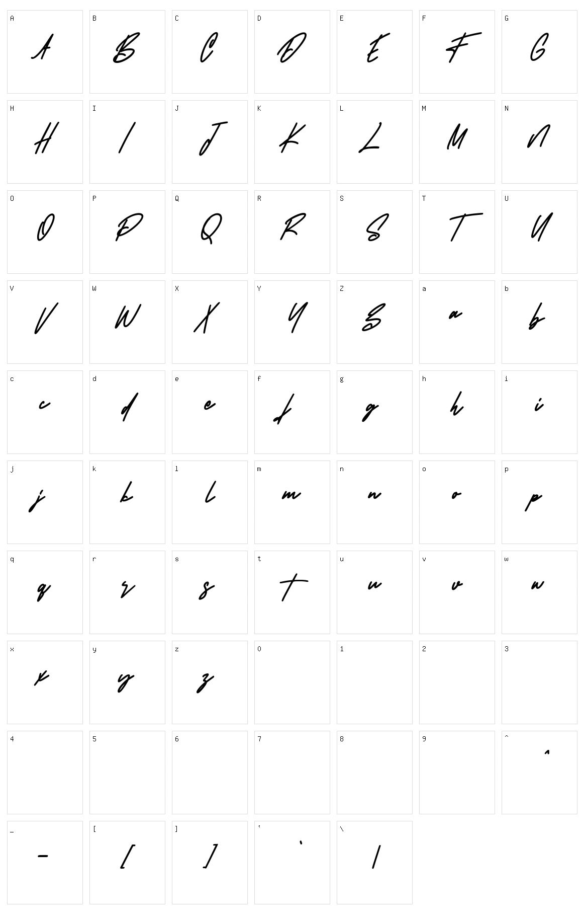 Tarboots Character Set