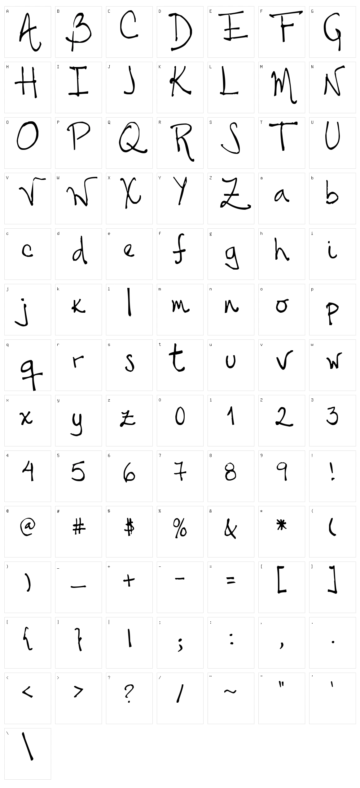 Tehzeta Character Set