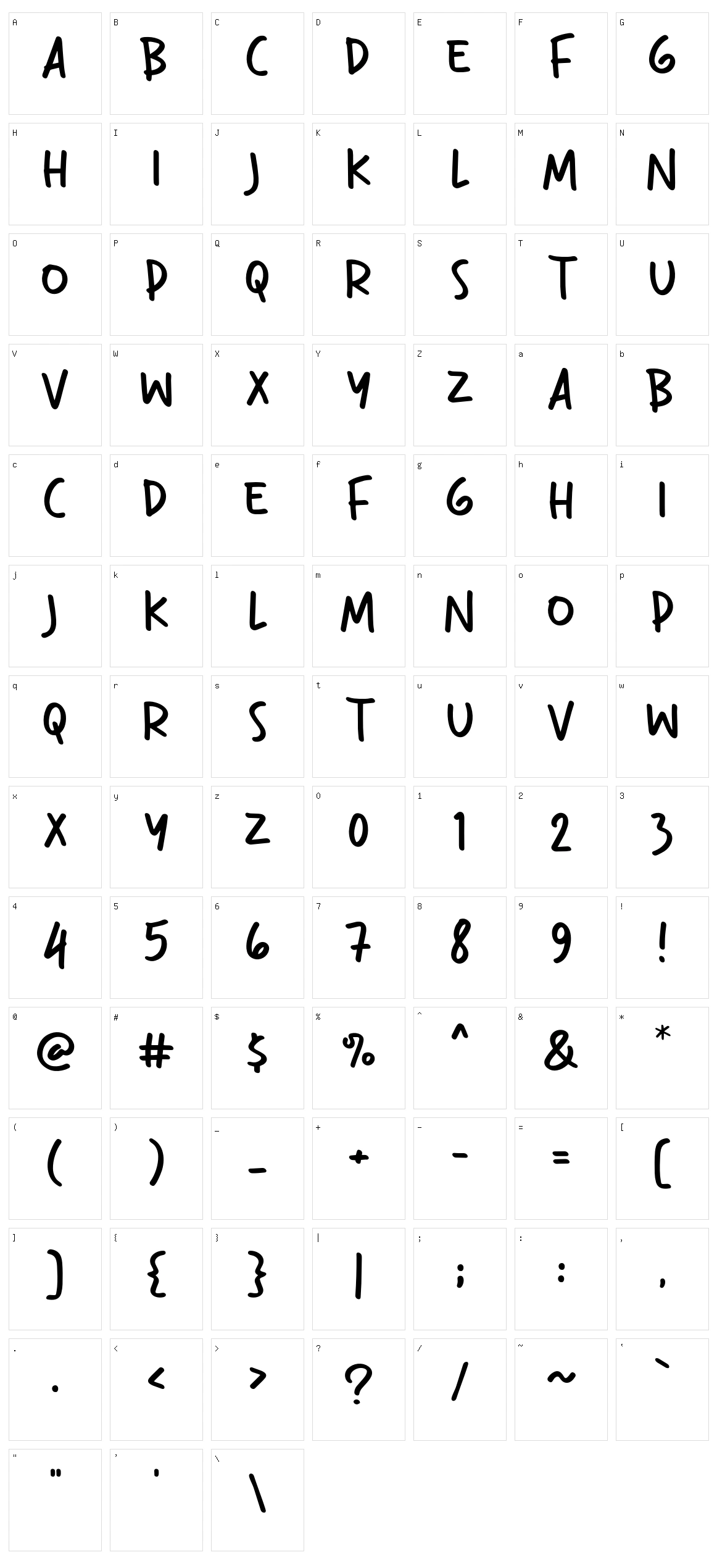 Terserah Character Set