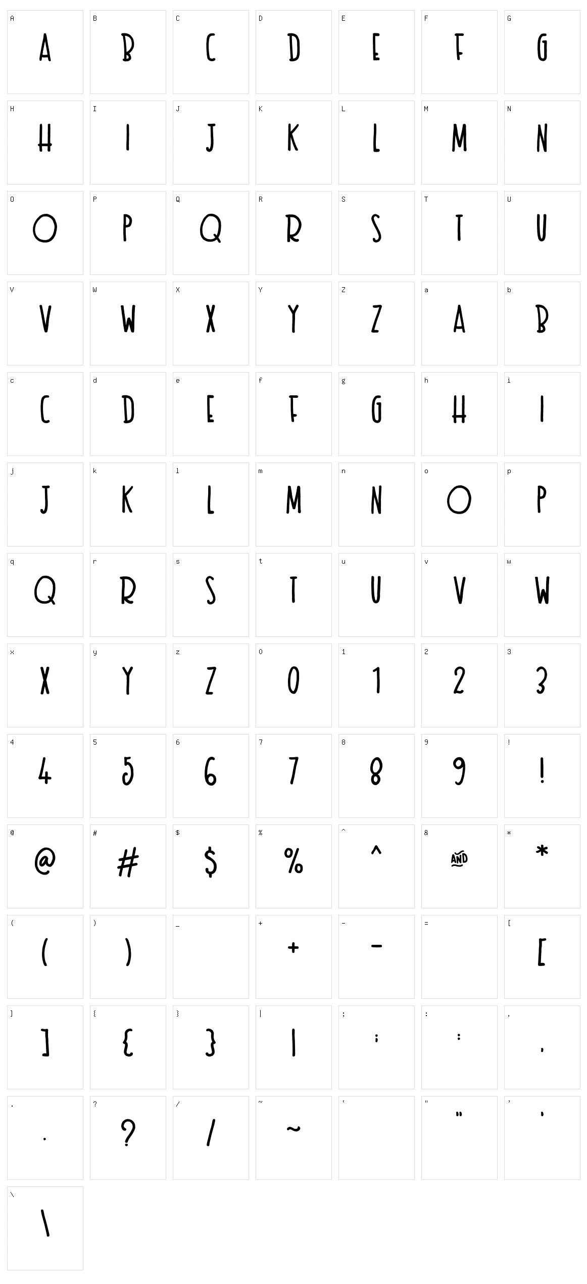 Texas Toast Character Set