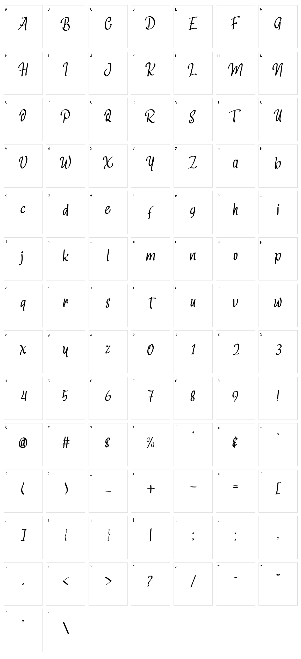 The Book Character Set