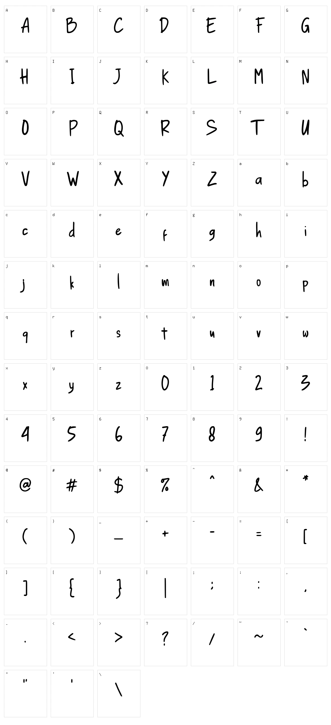 The Comic Struves Character Set