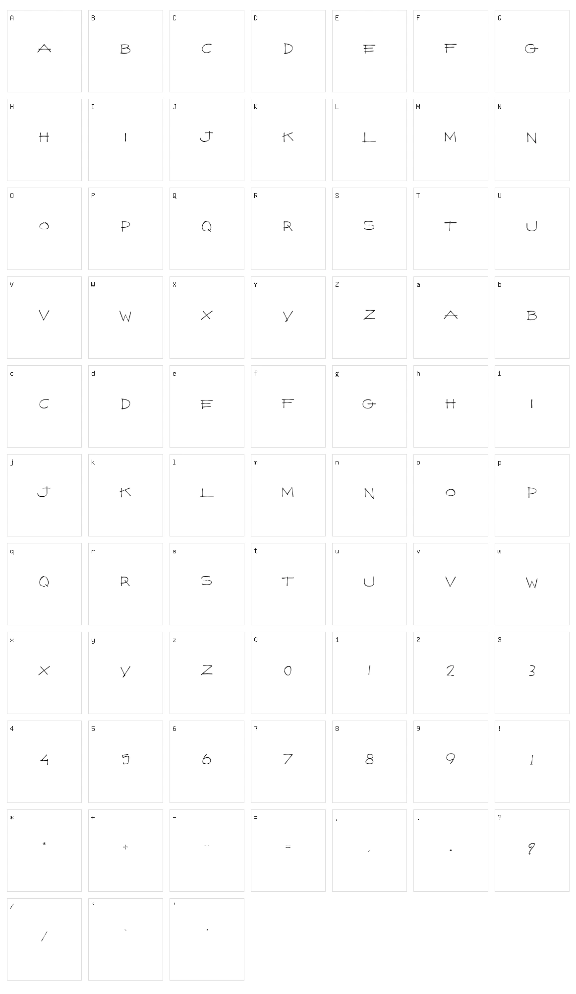 The Hundred King Character Set