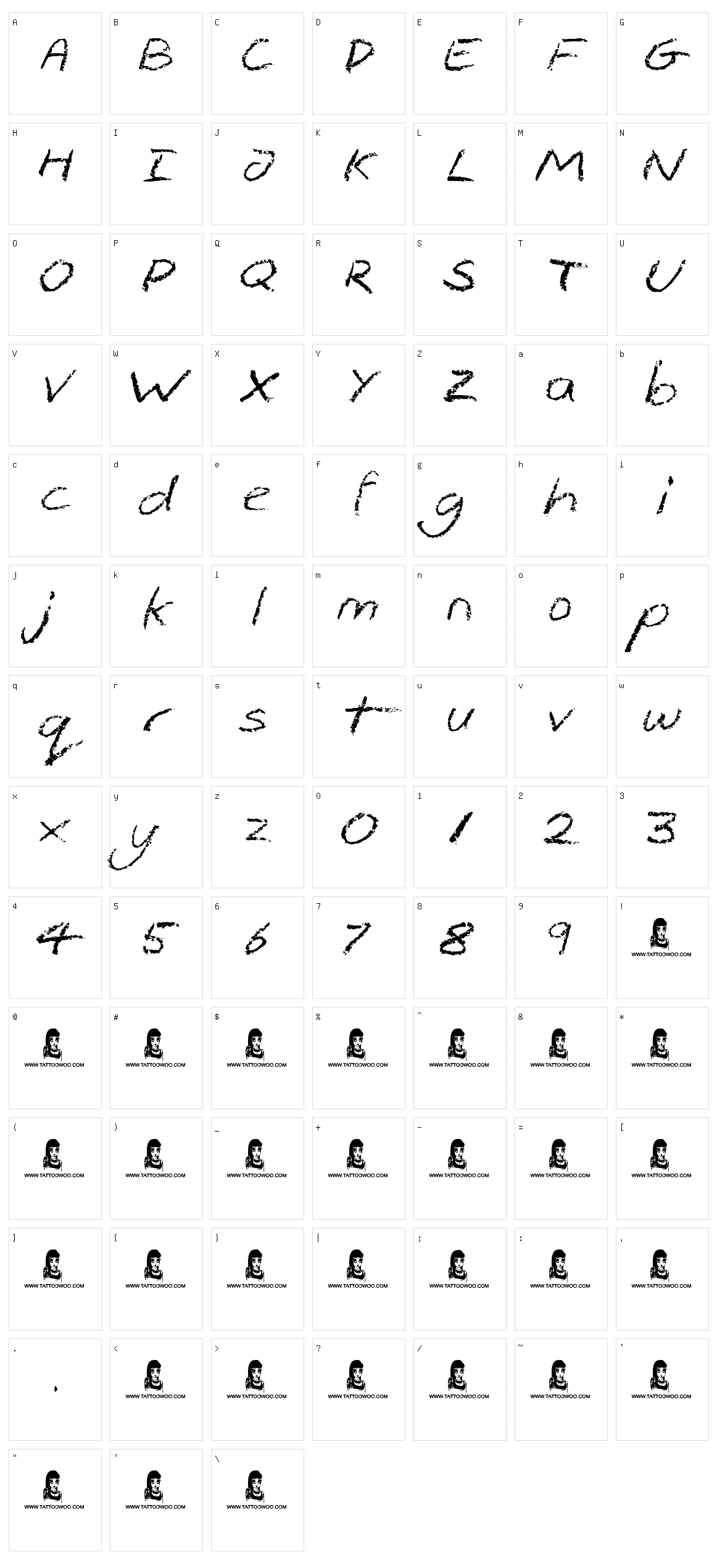 The Pits Character Set