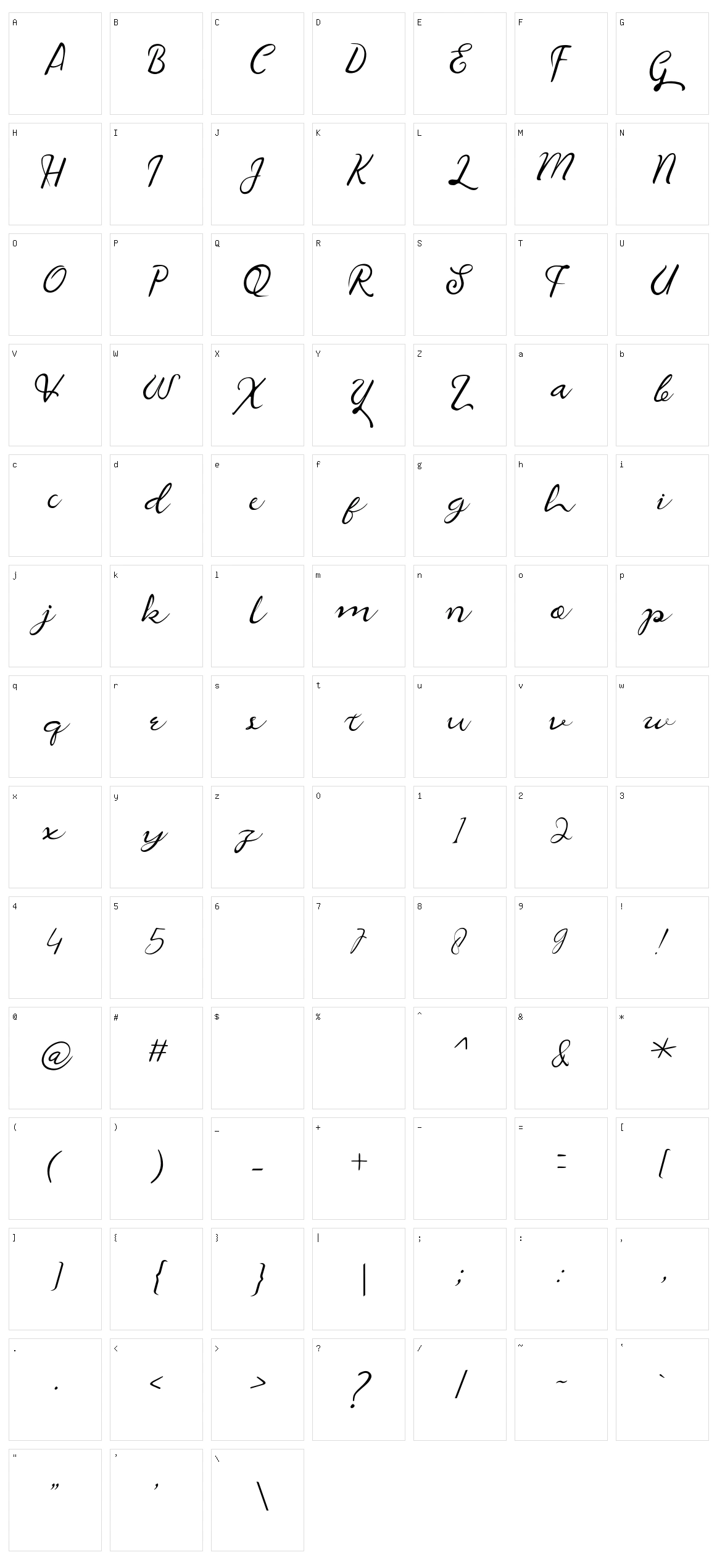 The Rain Character Set