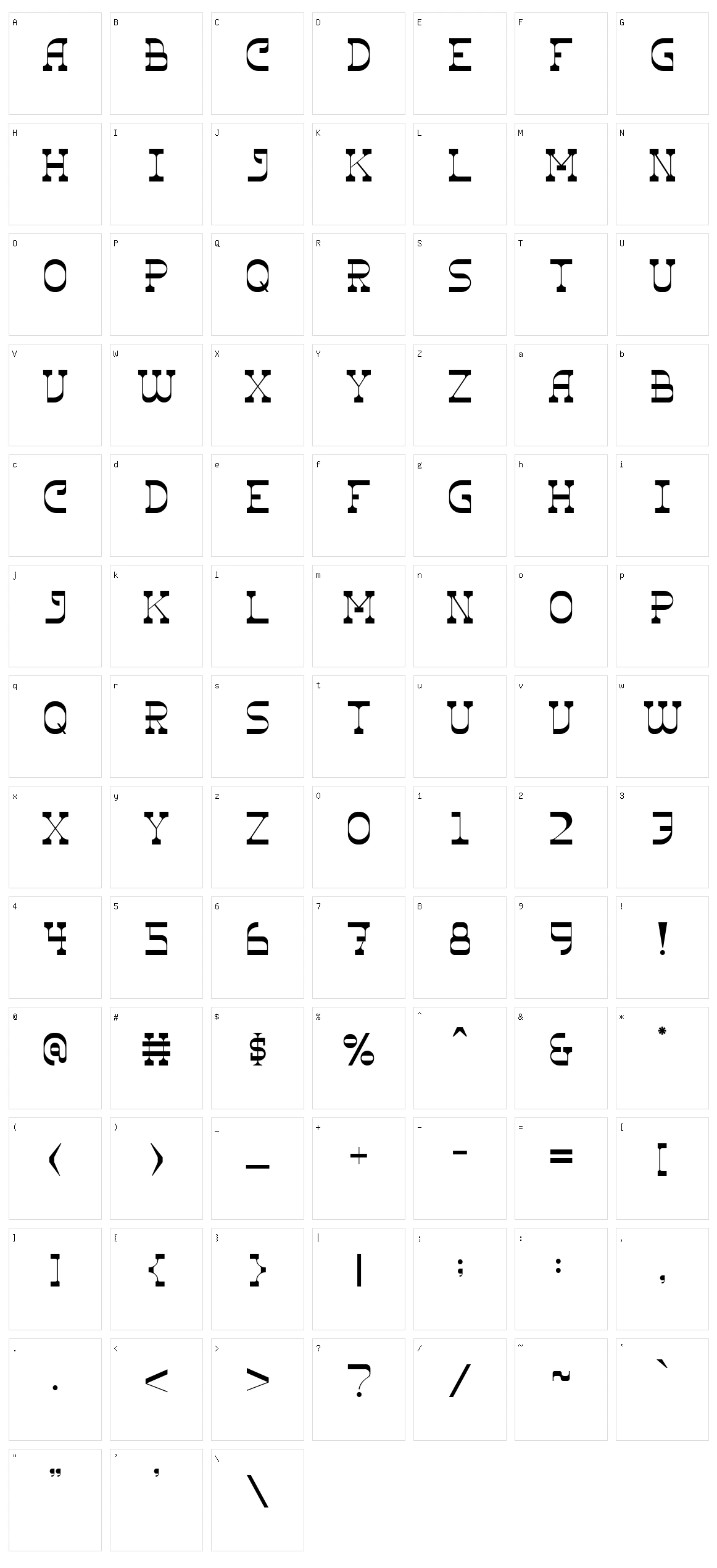 The Ranch Script Character Set