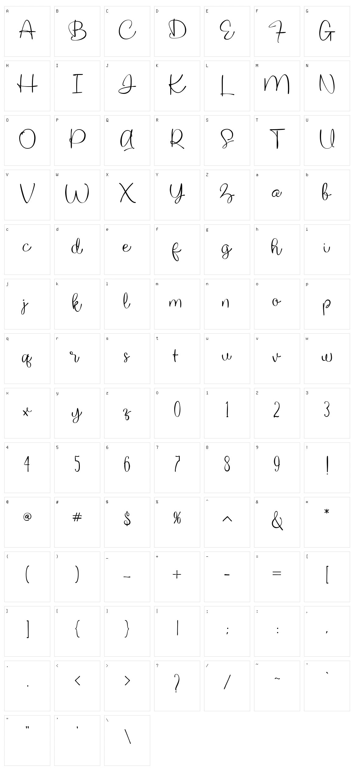 The Willyst Character Set