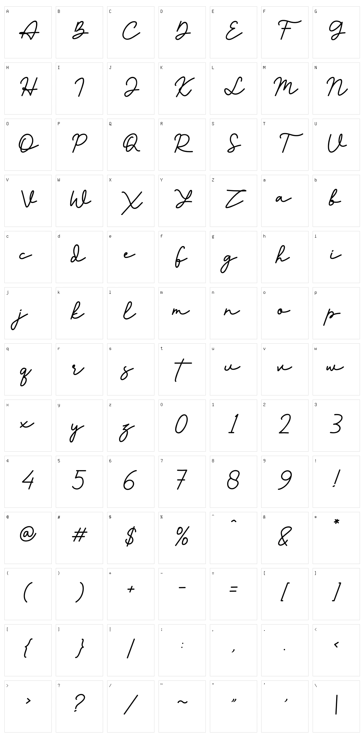 Thea Amelia Character Set