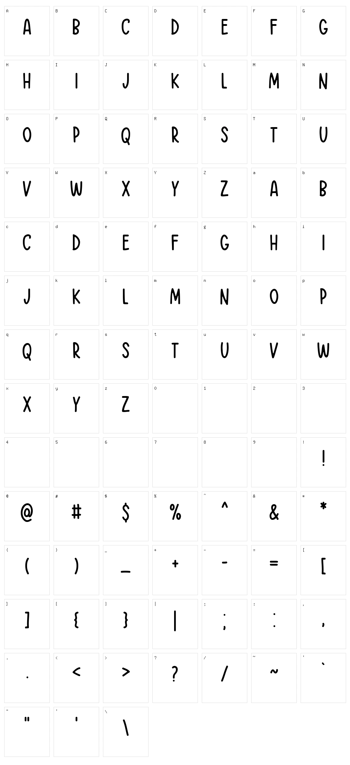 Think Big Character Set