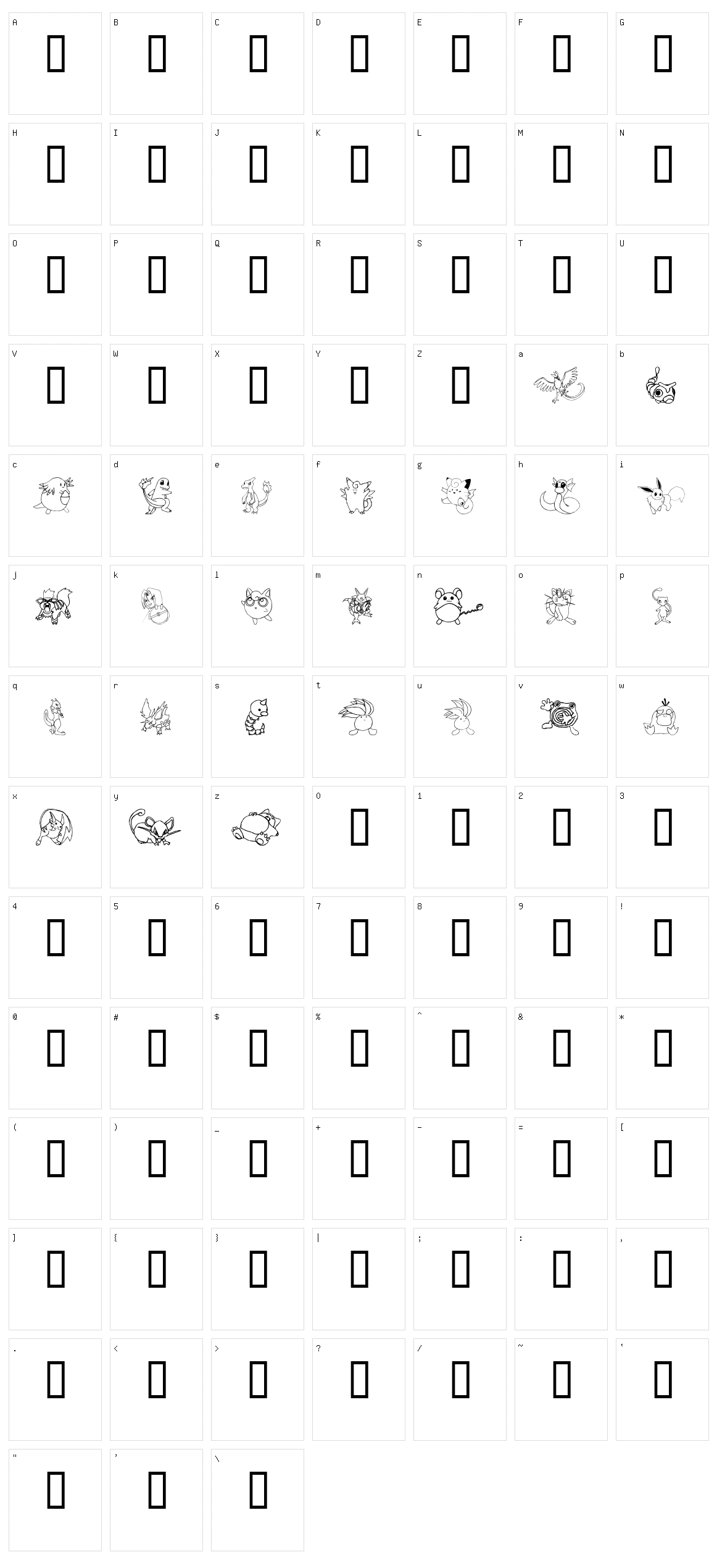 Tyler's Pokemon Character Set