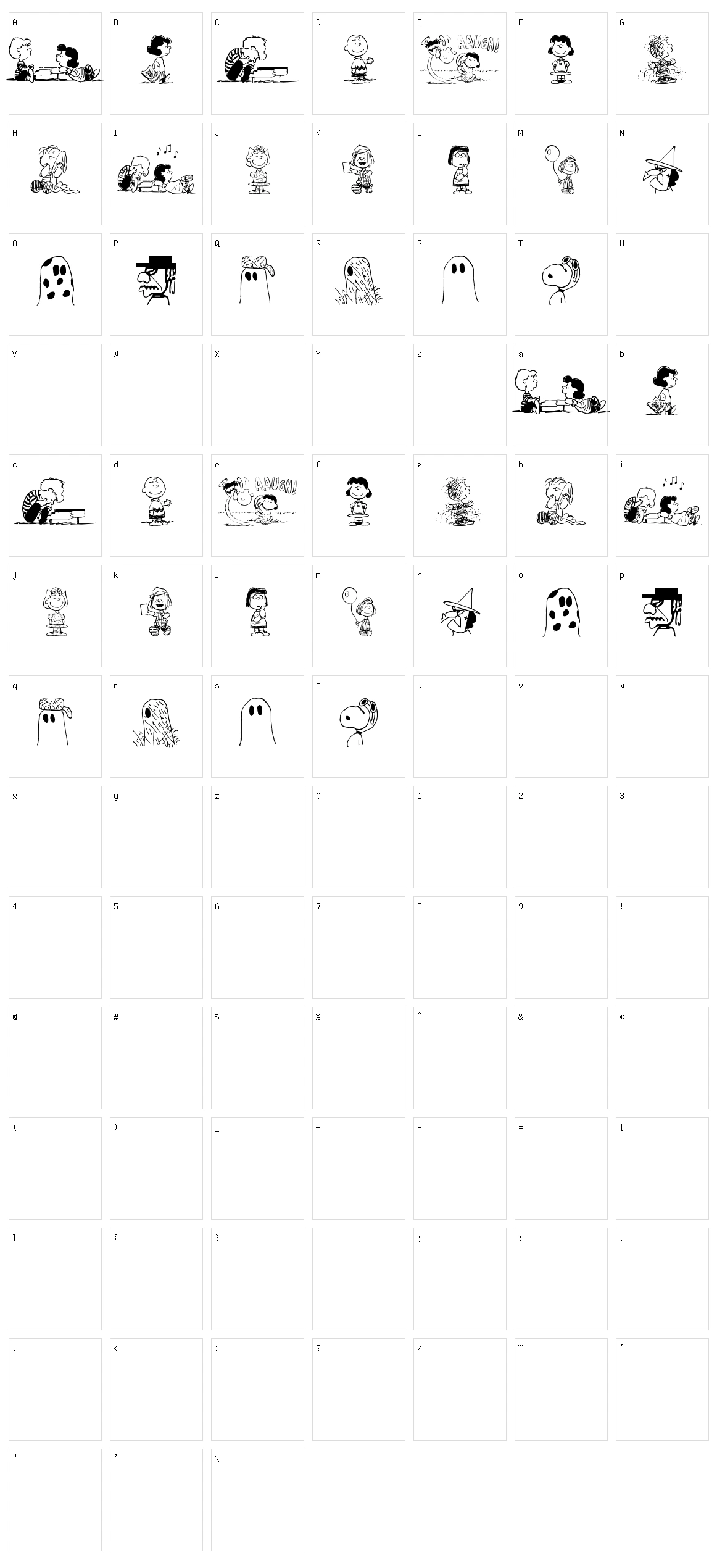 Peanuts Gang Dings Character Set
