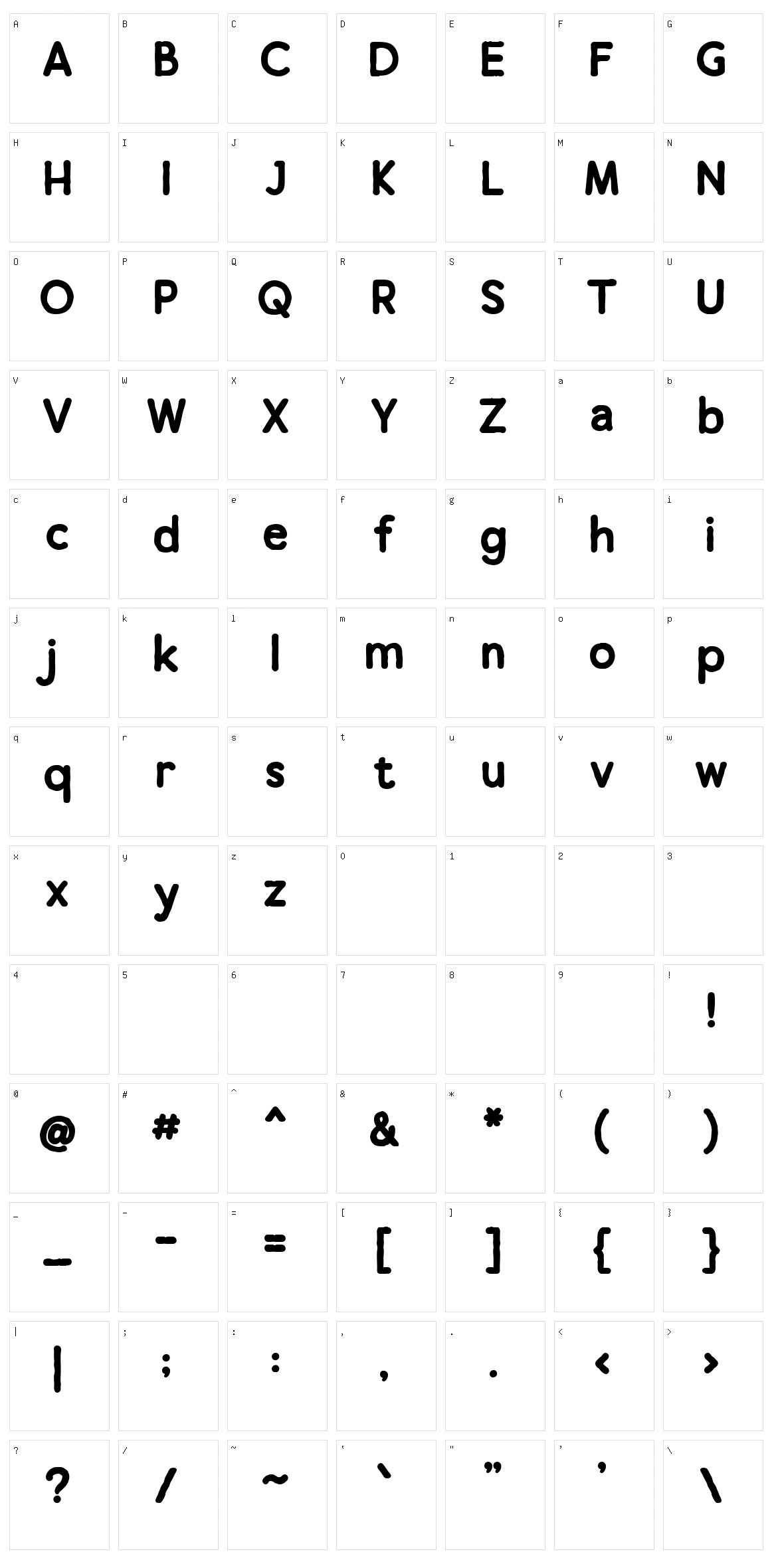 Thirty Script Character Set