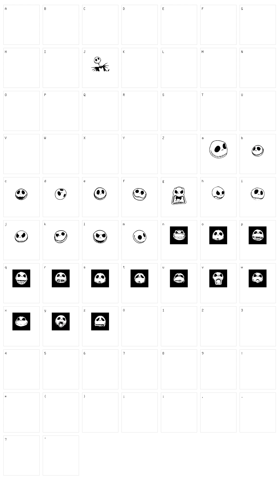 Jack Skellingtonbats Character Set