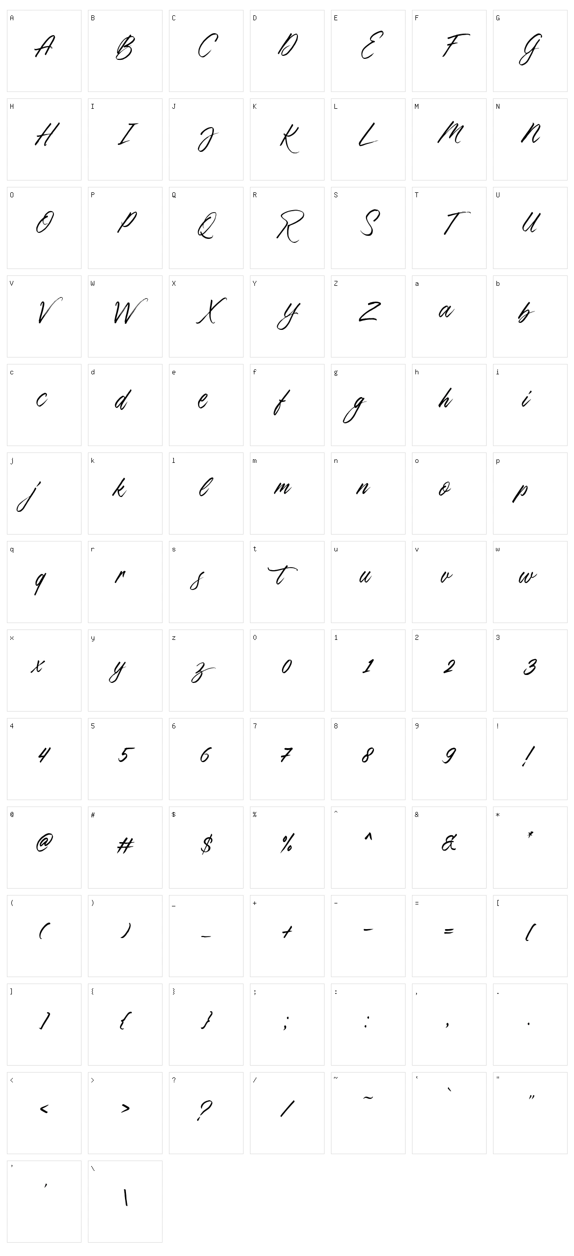 Thousand Brights Character Set