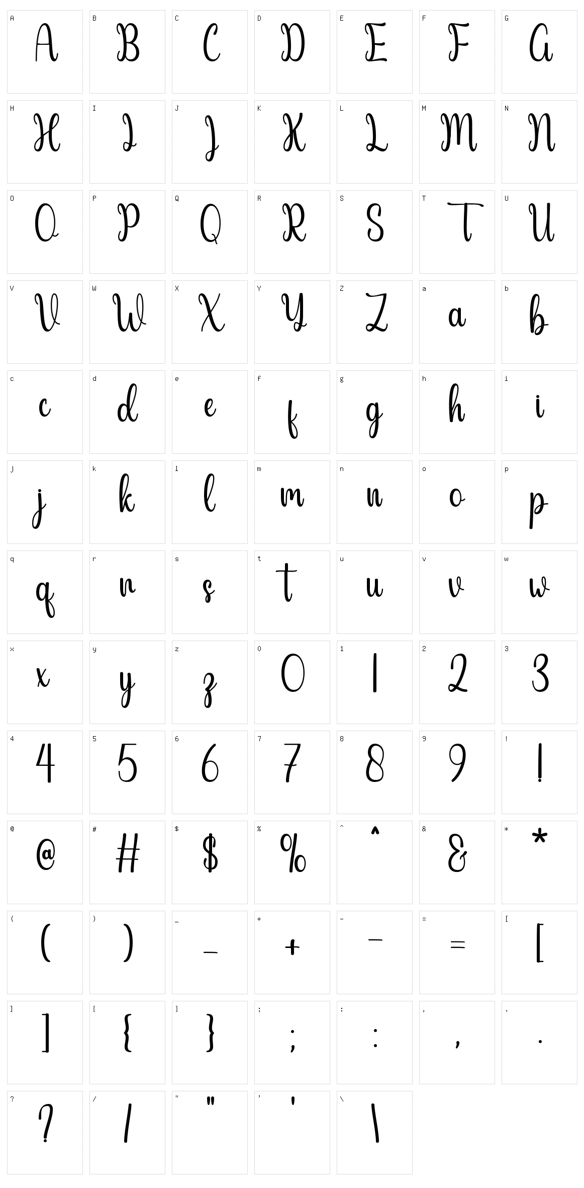 Thrilly Character Set