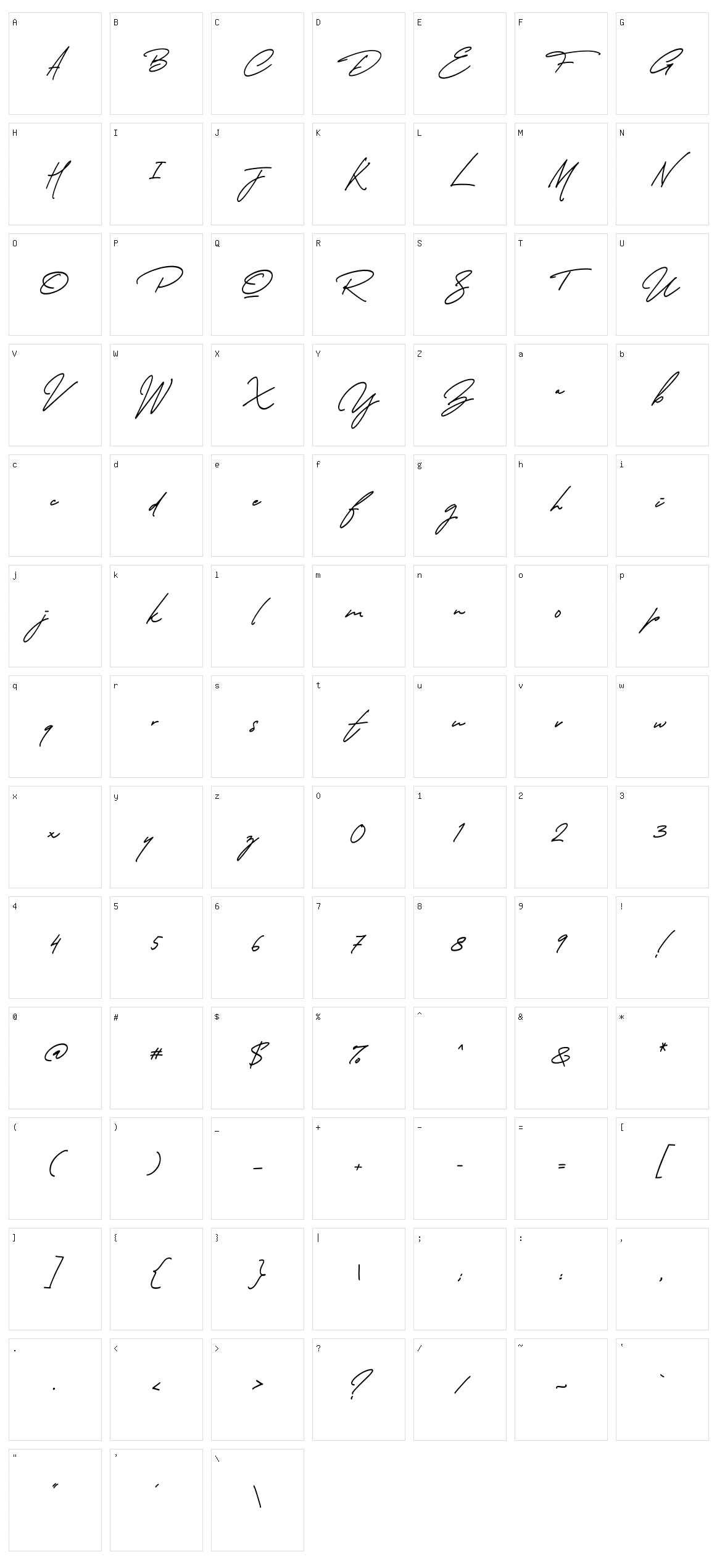 Thunder Stone Script Character Set
