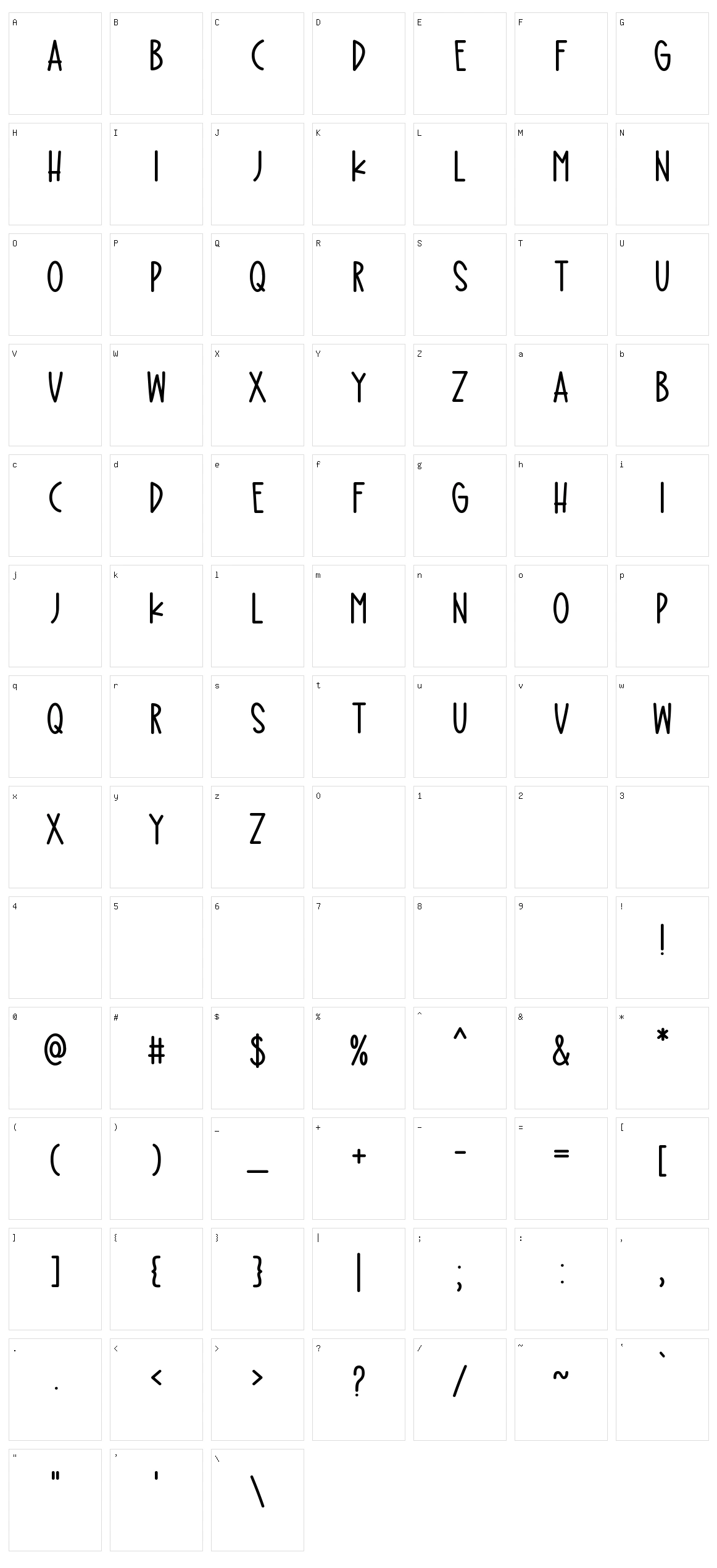 Timework Character Set