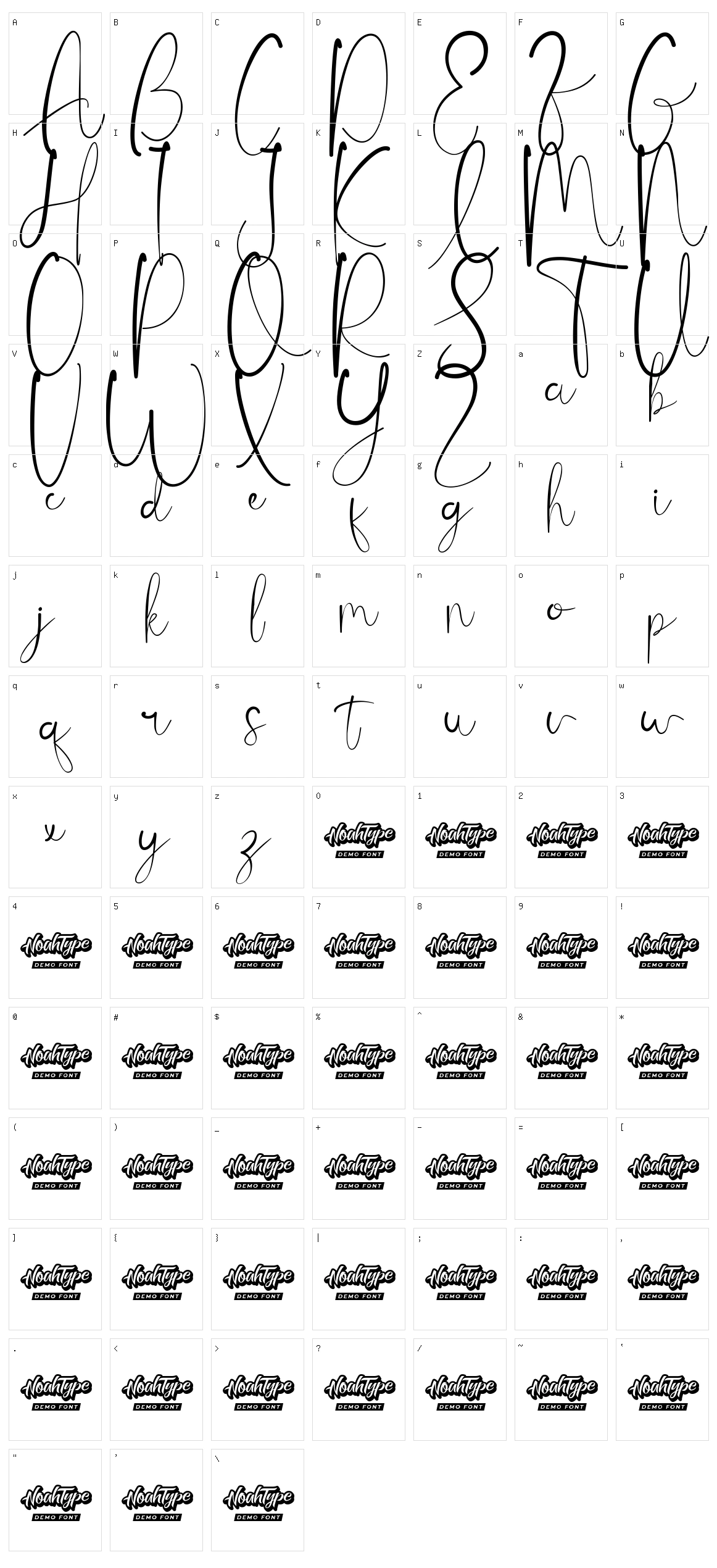 Timothy Sign Character Set