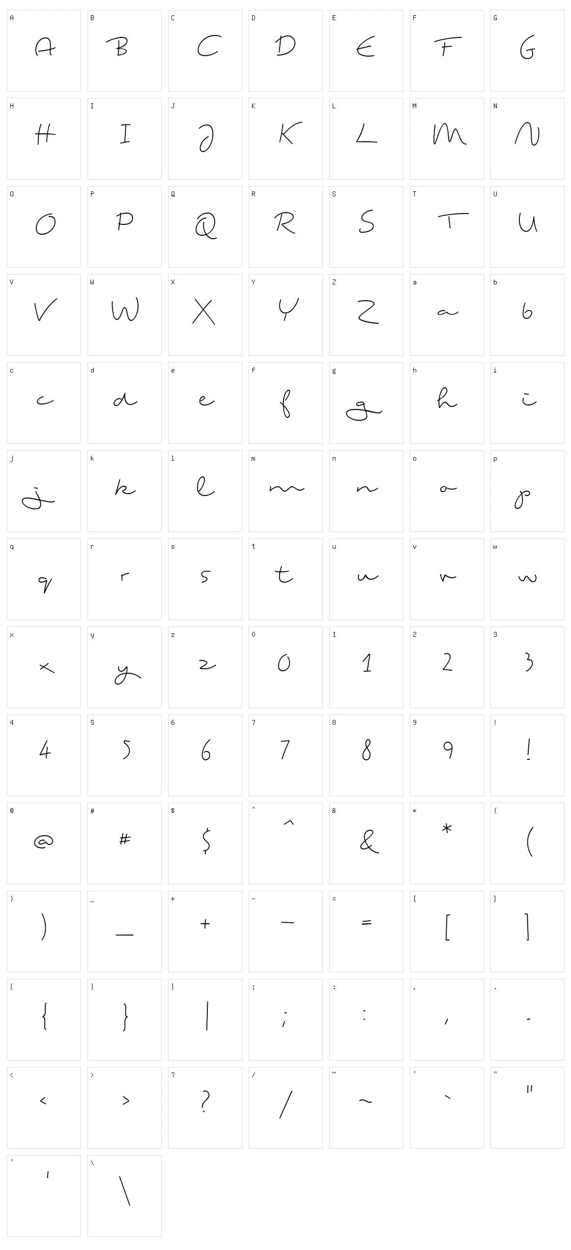 Ting Tong Character Set