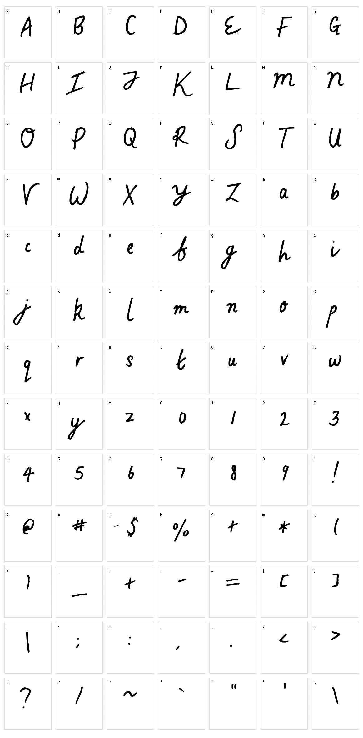 Top Of The World Character Set