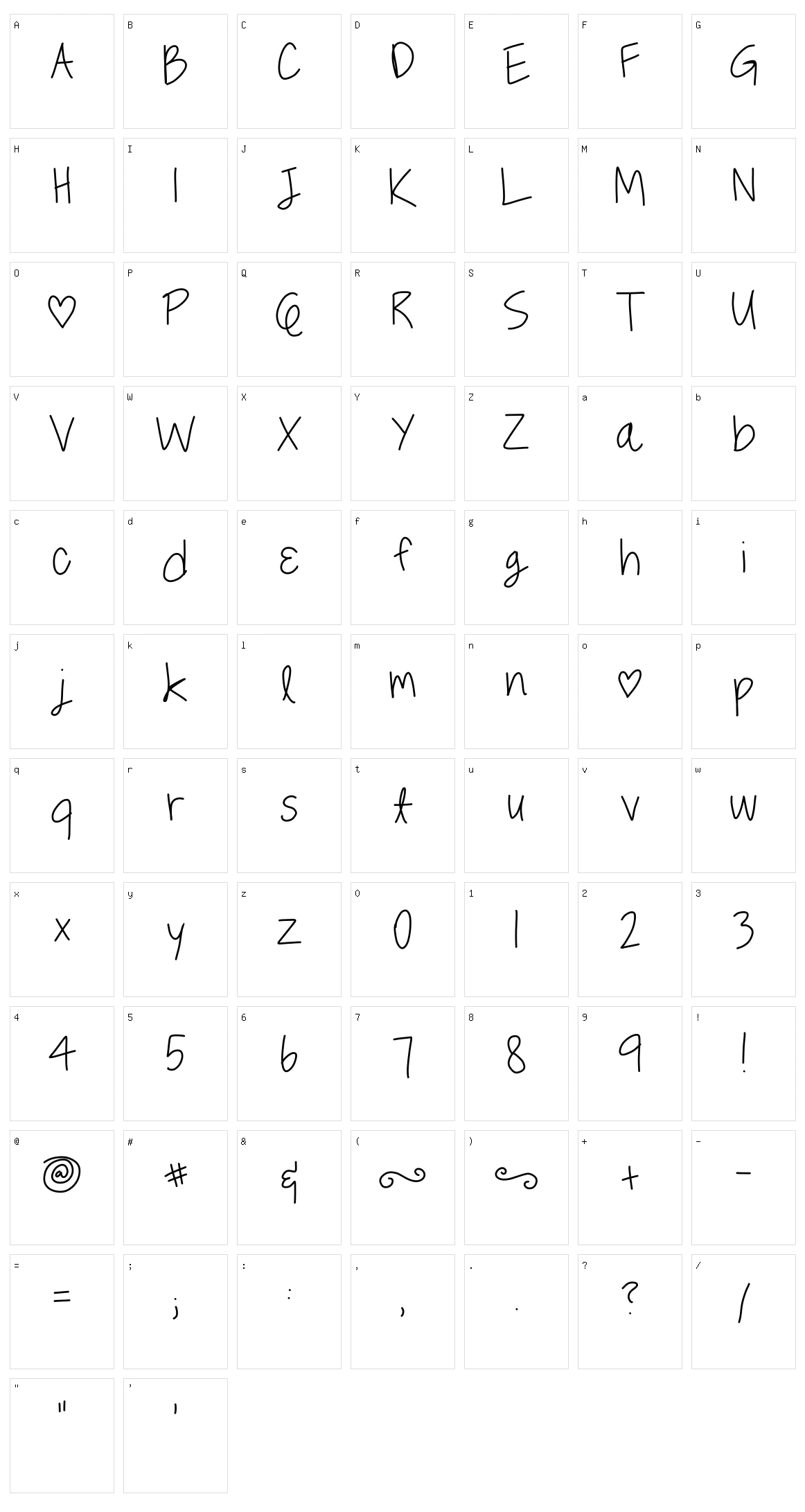 True Love Character Set